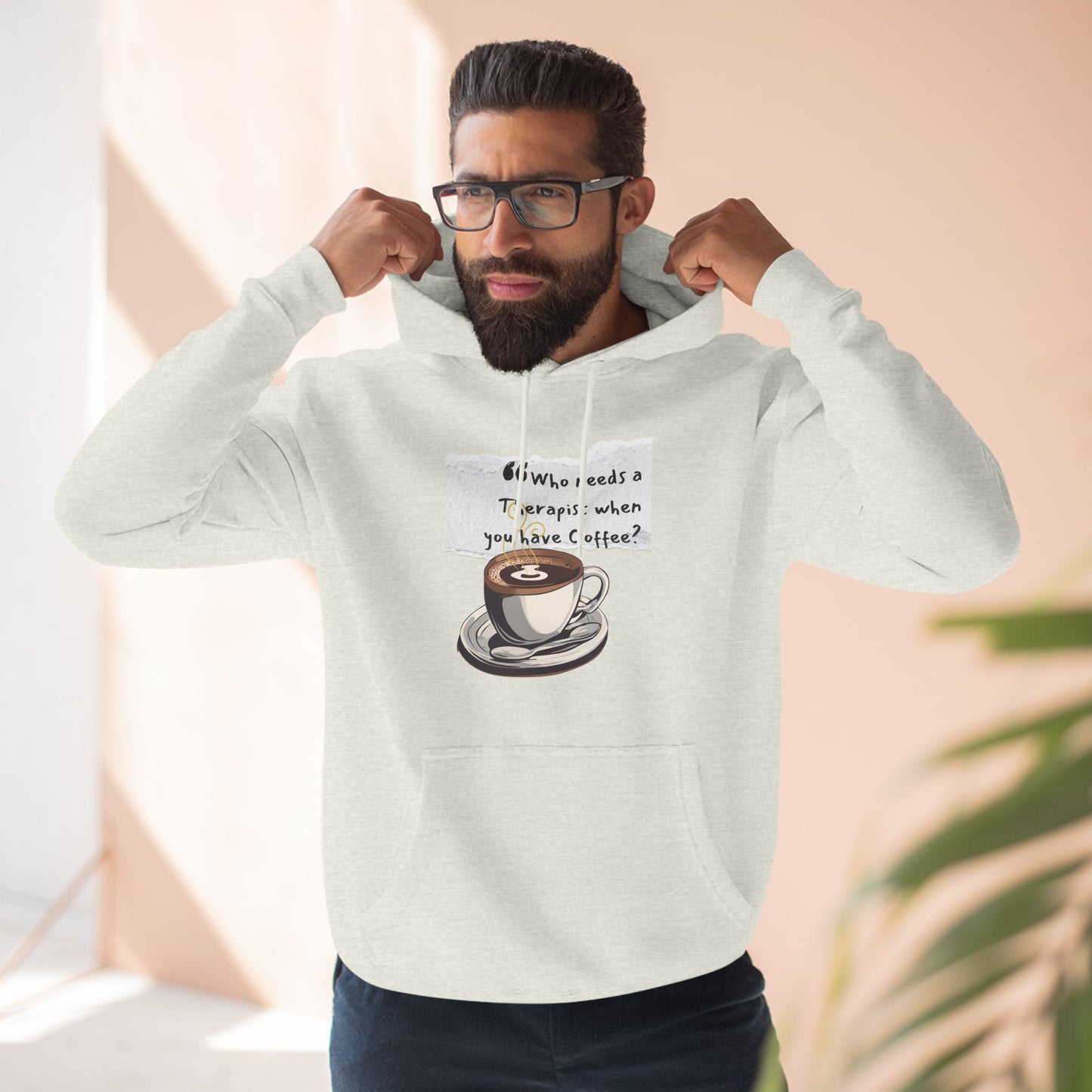 Funny Coffee Therapy Fleece Hoodie - Perfect for Coffee Lovers