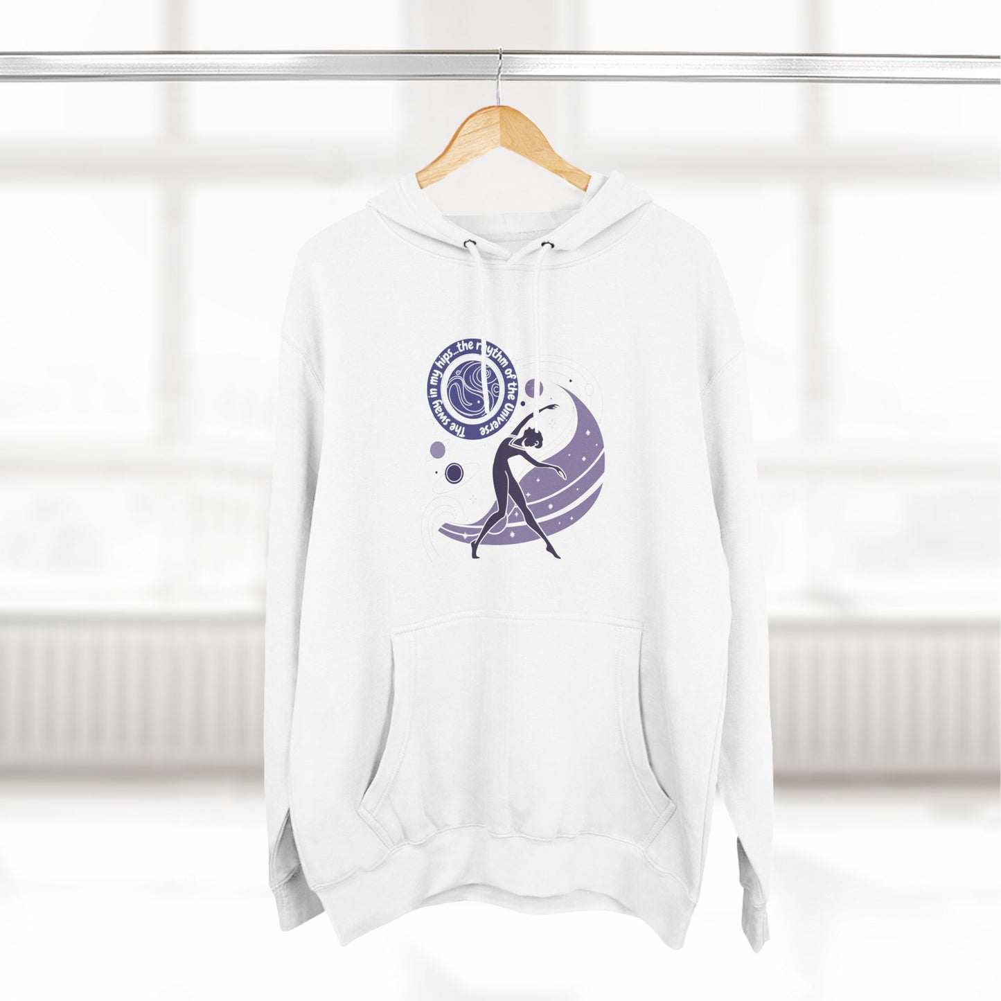 Cosmic Dance Three-Panel Fleece Hoodie - Unique Artistic Design for Creative Souls