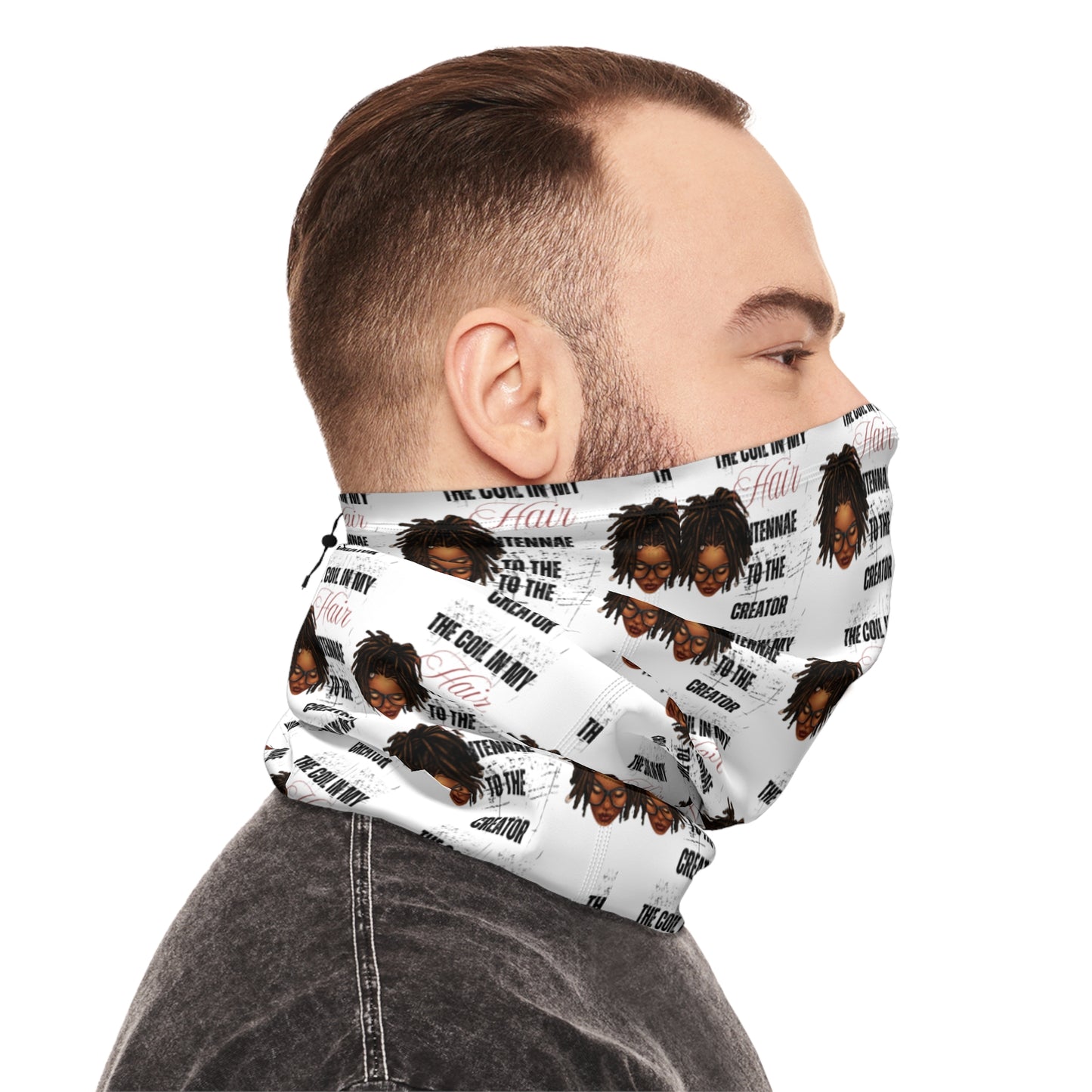 Cozy Winter Neck Gaiter with Inspirational Text