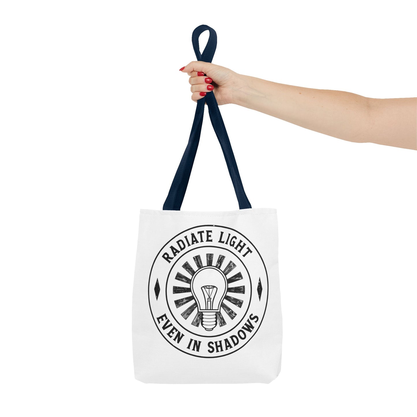 Inspirational Tote Bag - 'Radiate Light Even in Shadows'