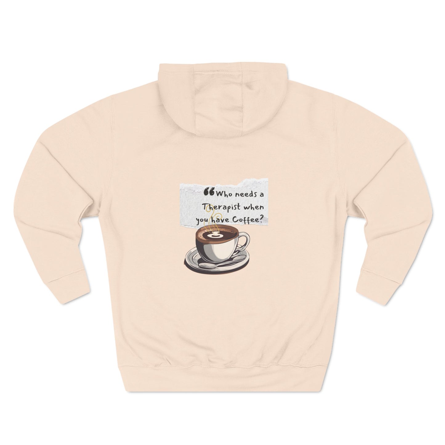 Funny Coffee Therapy Fleece Hoodie - Perfect for Coffee Lovers