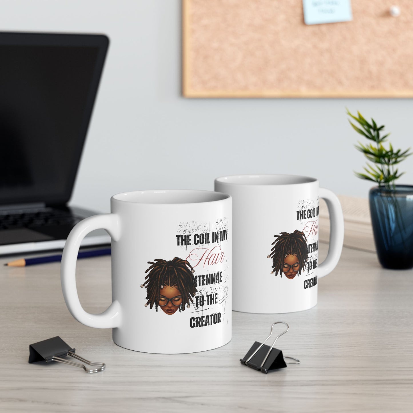 Empowering Ceramic Mug - "Soul in My Hair" Design