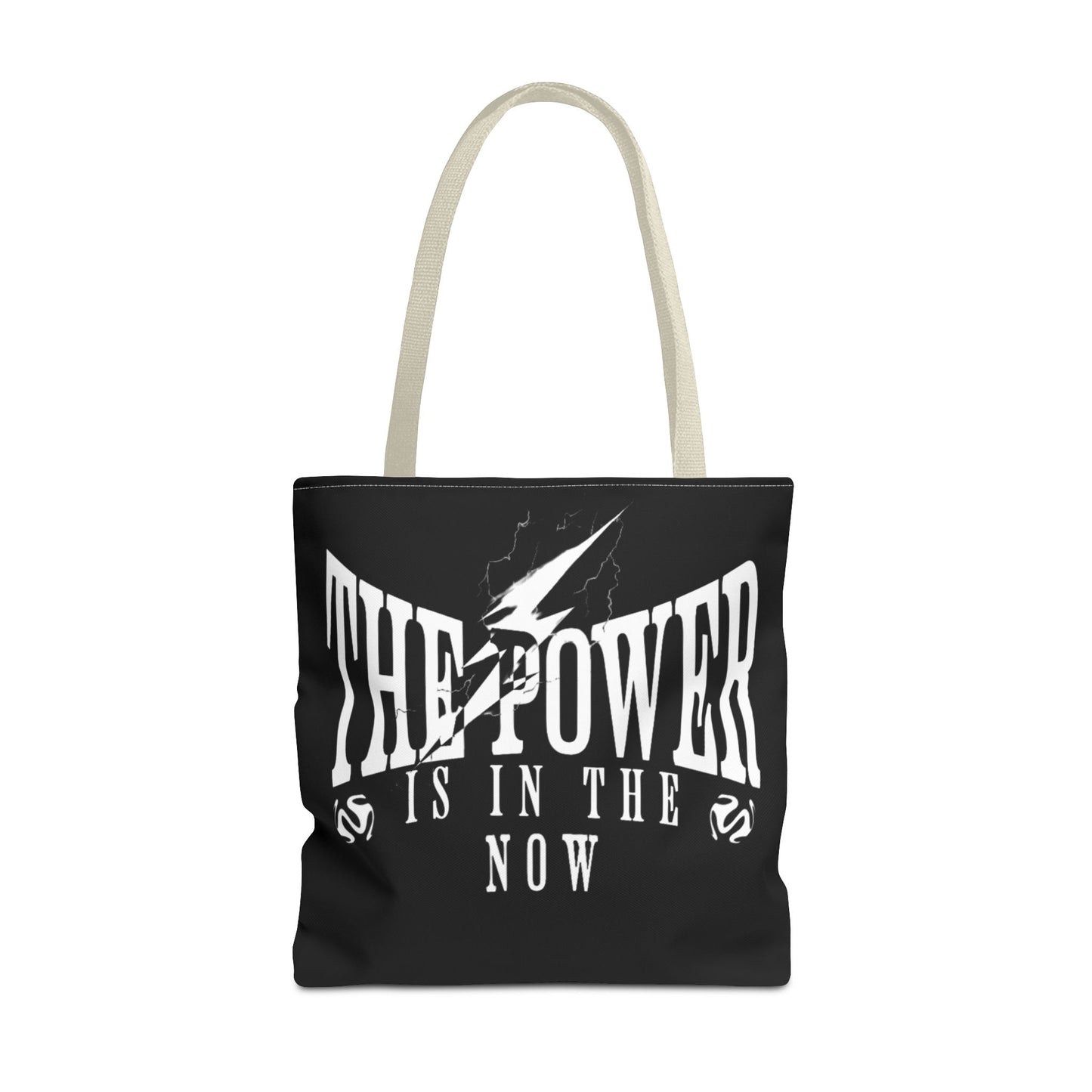 Empowerment Tote Bag - "The Power is in the Now" - Motivational Black Tote for Everyday Use