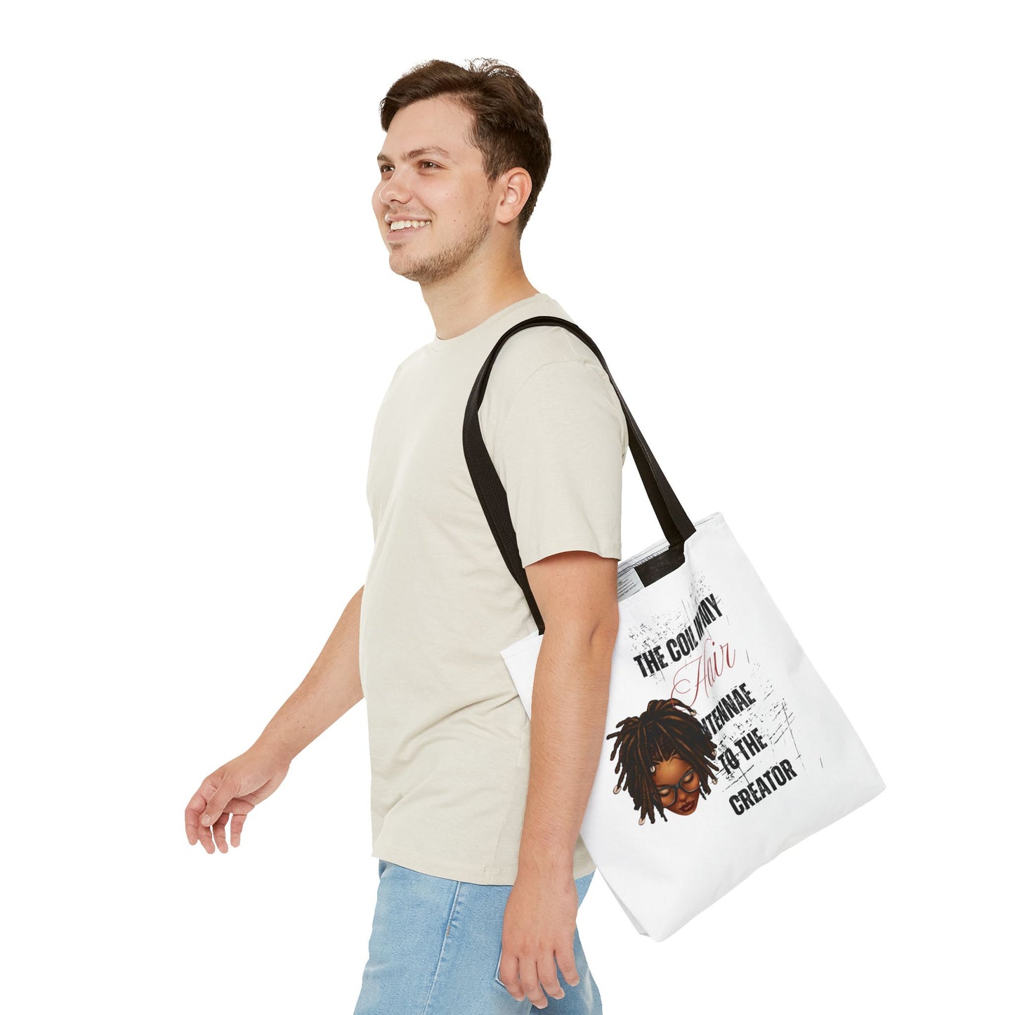 Empowering Black Hair Tote Bag - 'The Coil in My Hair' Design