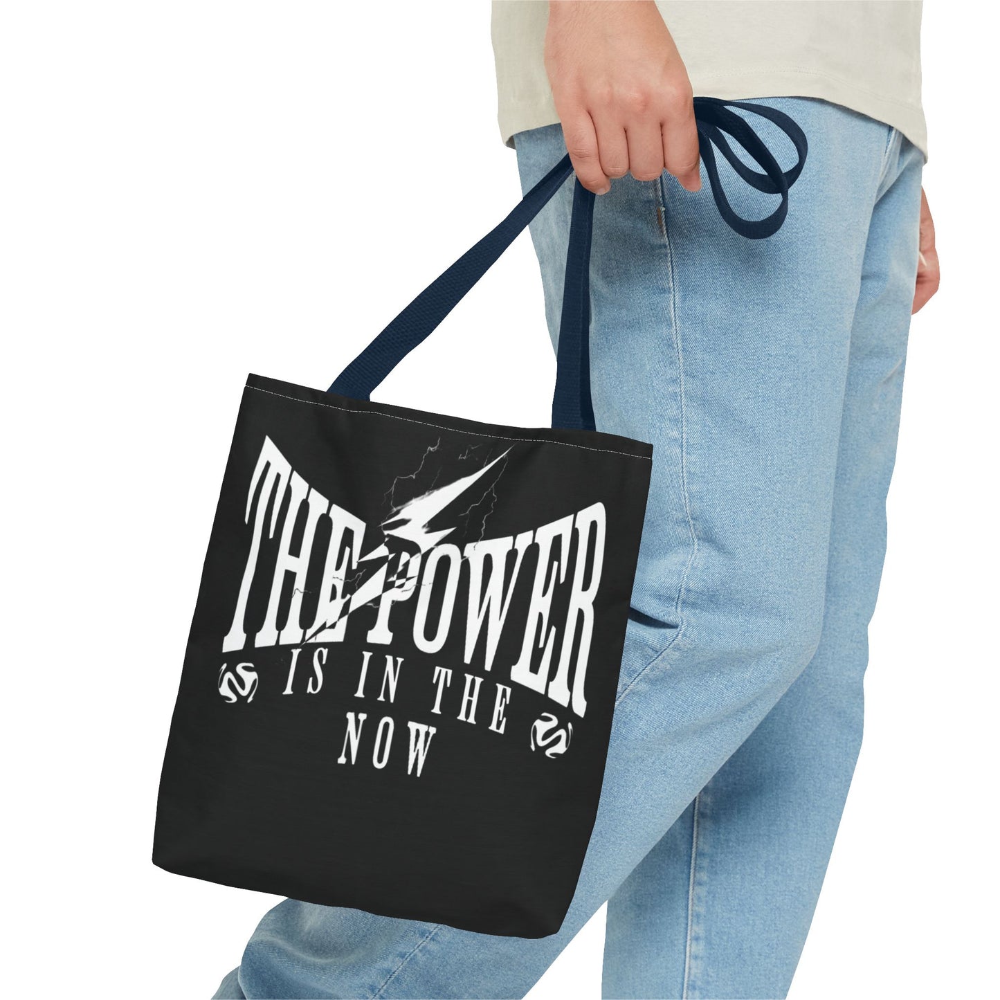 Empowerment Tote Bag - "The Power is in the Now" - Motivational Black Tote for Everyday Use