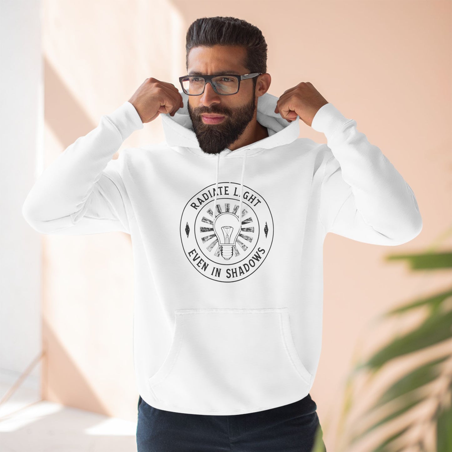 Radiate Light Fleece Hoodie - Inspirational Design for Comfort and Style