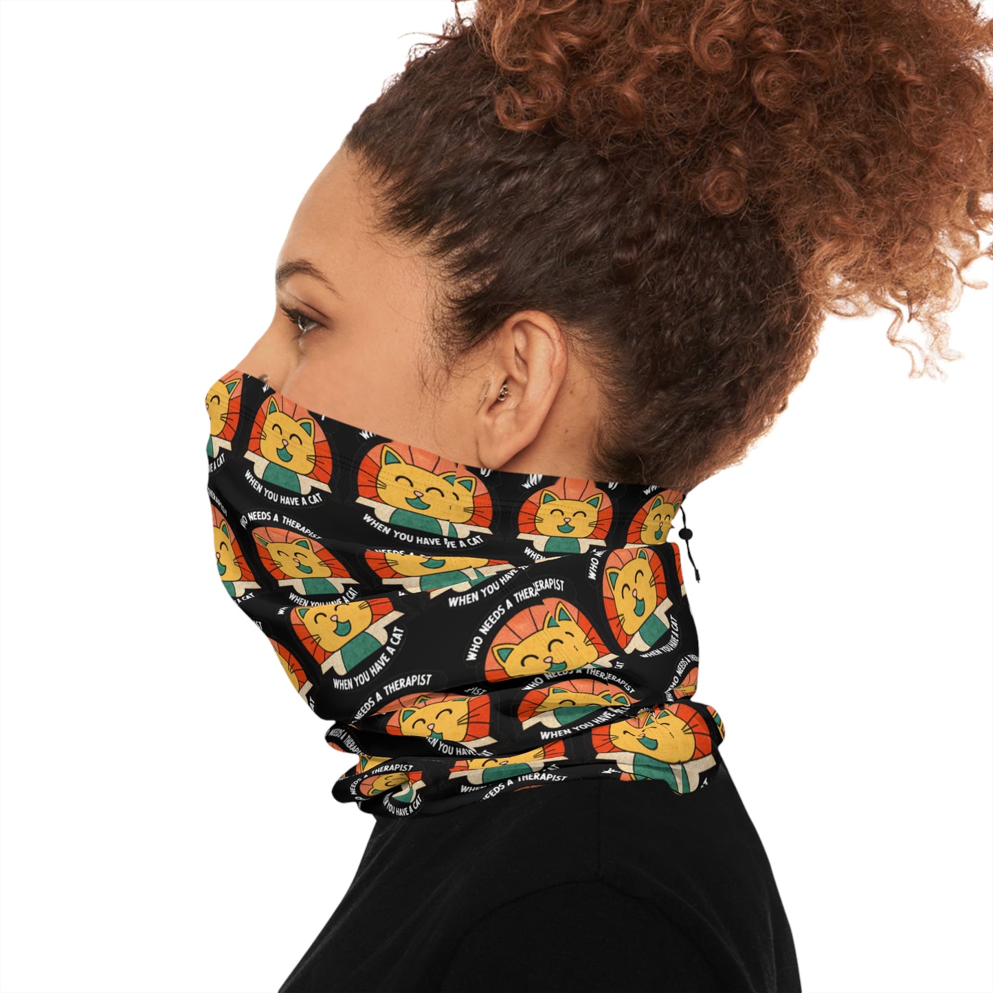 Fun Leo the Lion Neck Gaiter with Drawstring - Perfect for Winter Adventures