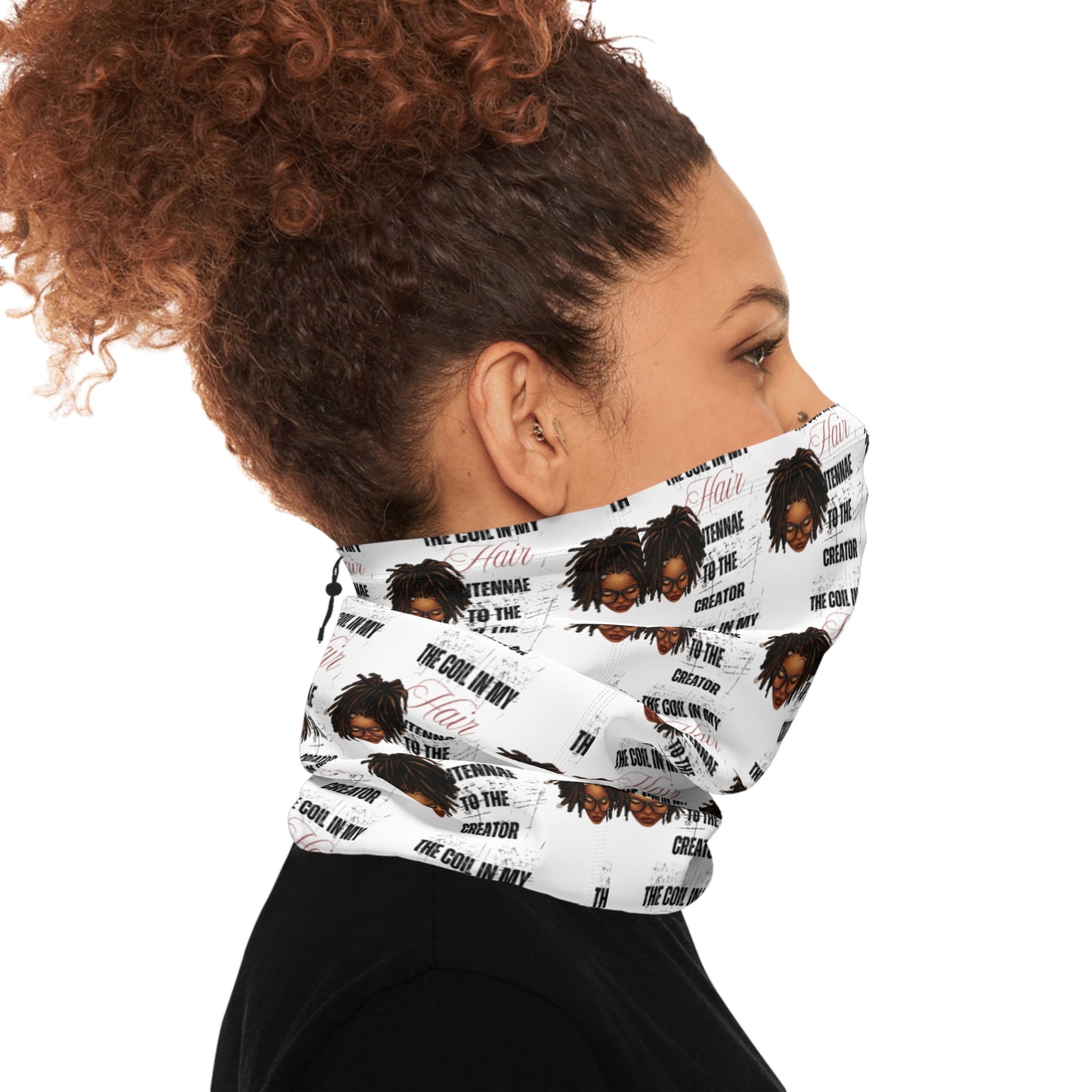 Cozy Winter Neck Gaiter with Inspirational Text