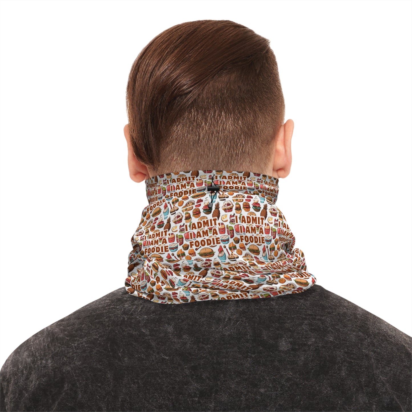 Cozy Winter Neck Gaiter with Fun Food Print