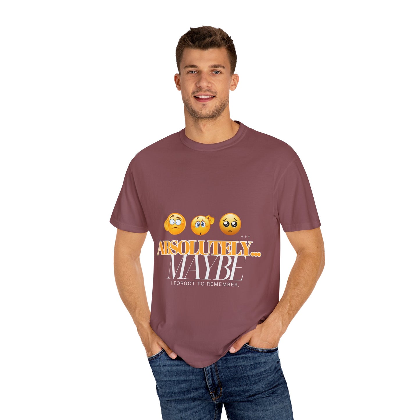 Funny Emoji Unisex T-Shirt - 'Absolutely Maybe' Design