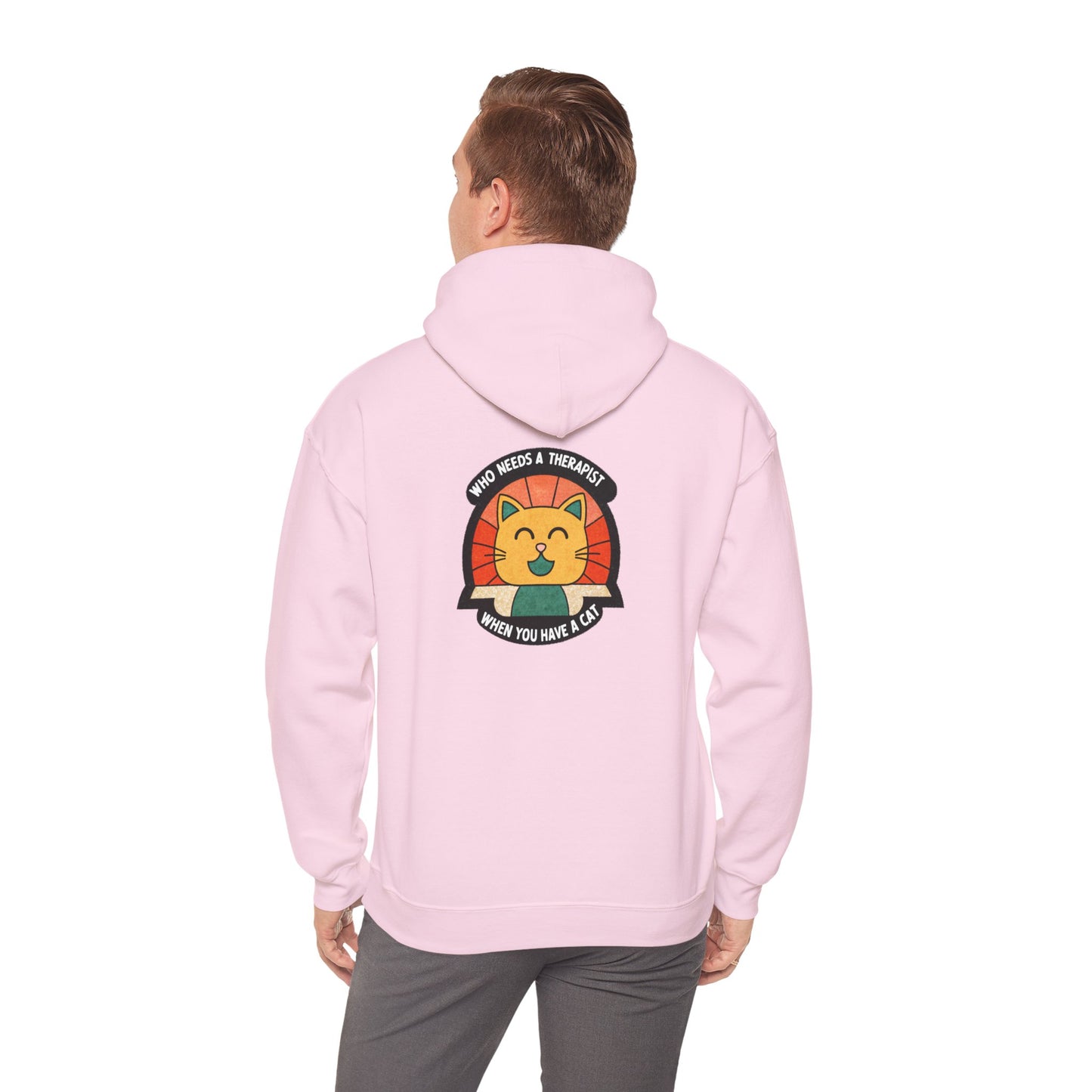 Funny Cat Sweatshirt - 'Who Needs a Therapist When You Have a Cat?' Unisex Hoodie