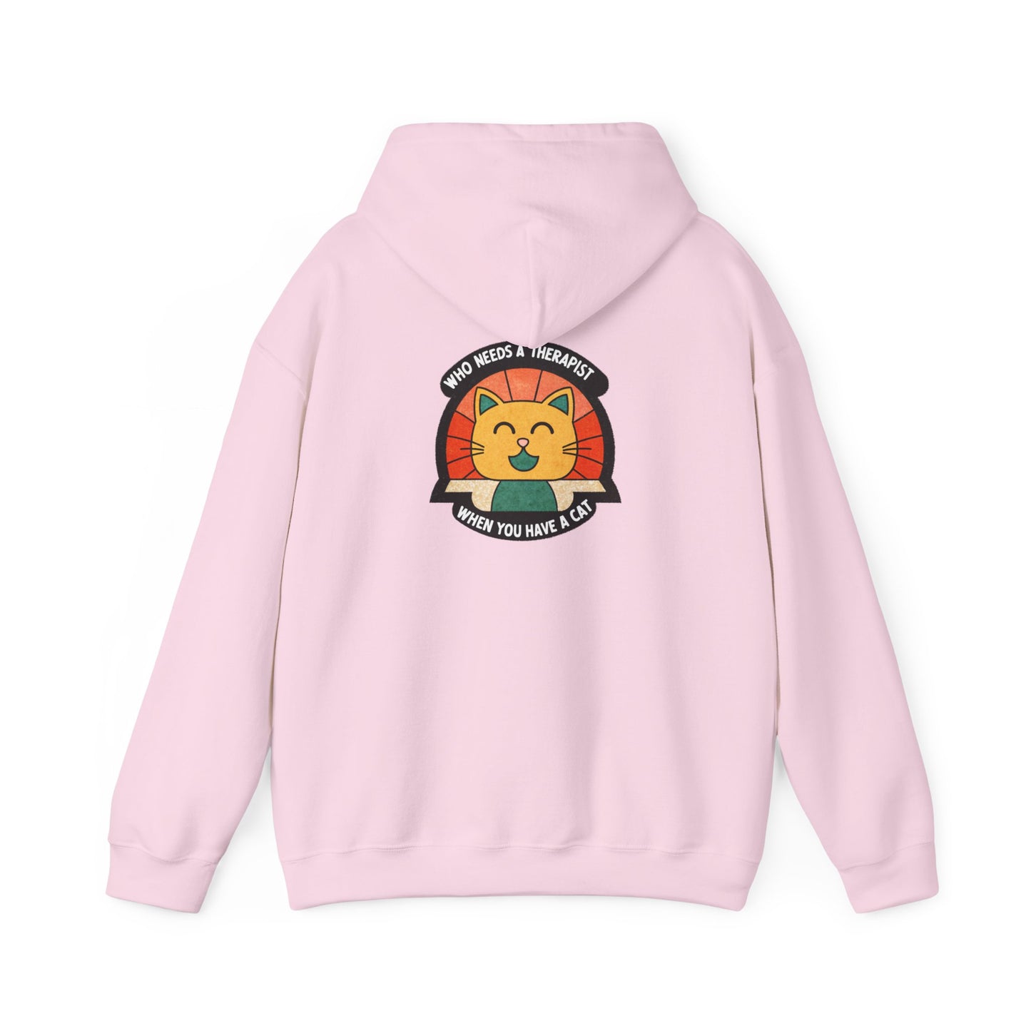 Funny Cat Sweatshirt - 'Who Needs a Therapist When You Have a Cat?' Unisex Hoodie