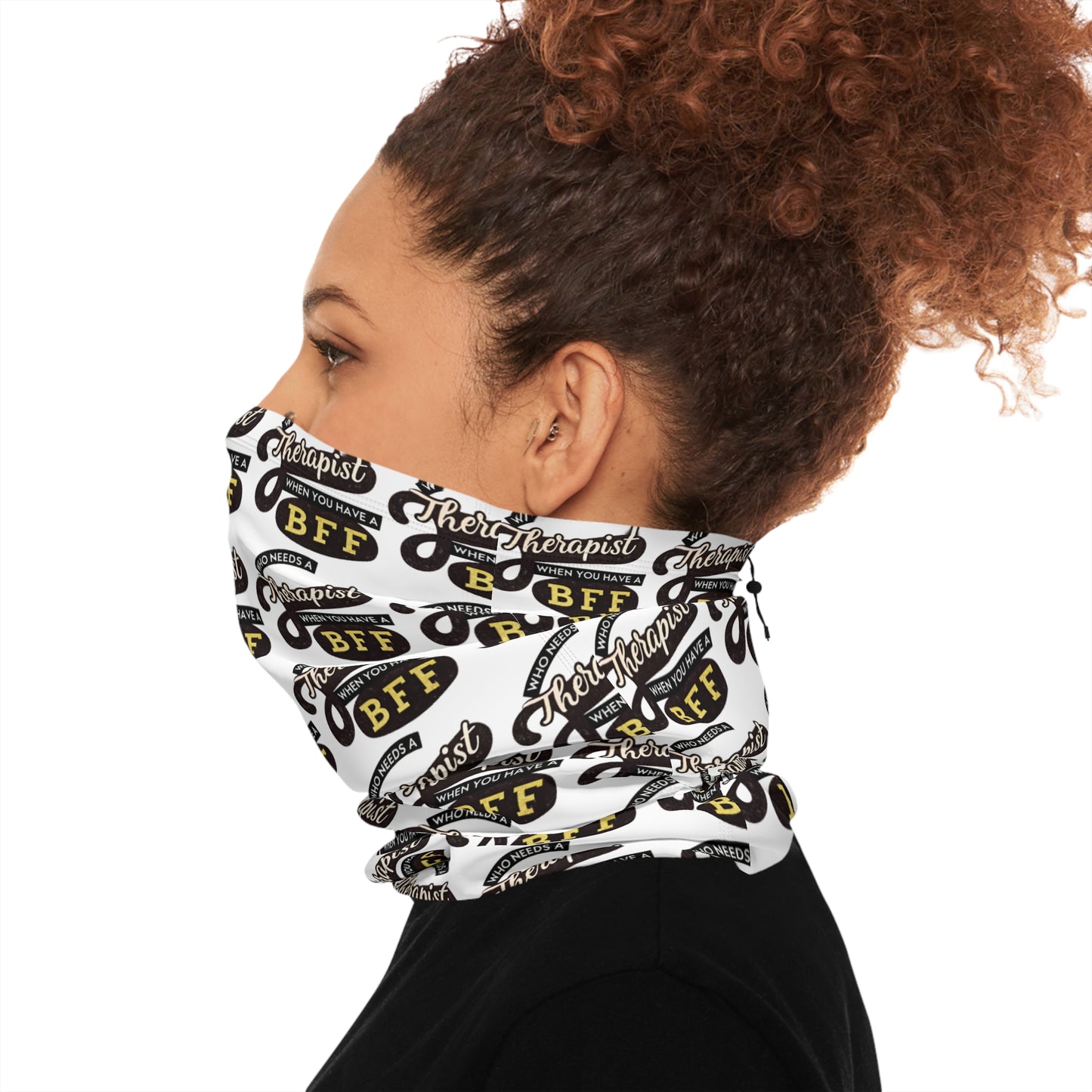 Funny Therapist BFF Neck Gaiter with Drawstring - Winter Fashion Accessory