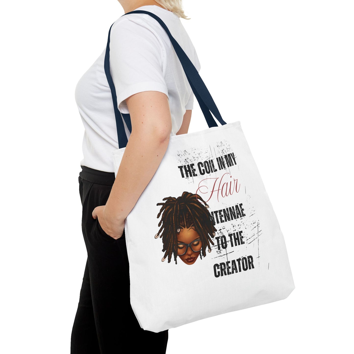 Empowering Black Hair Tote Bag - 'The Coil in My Hair' Design