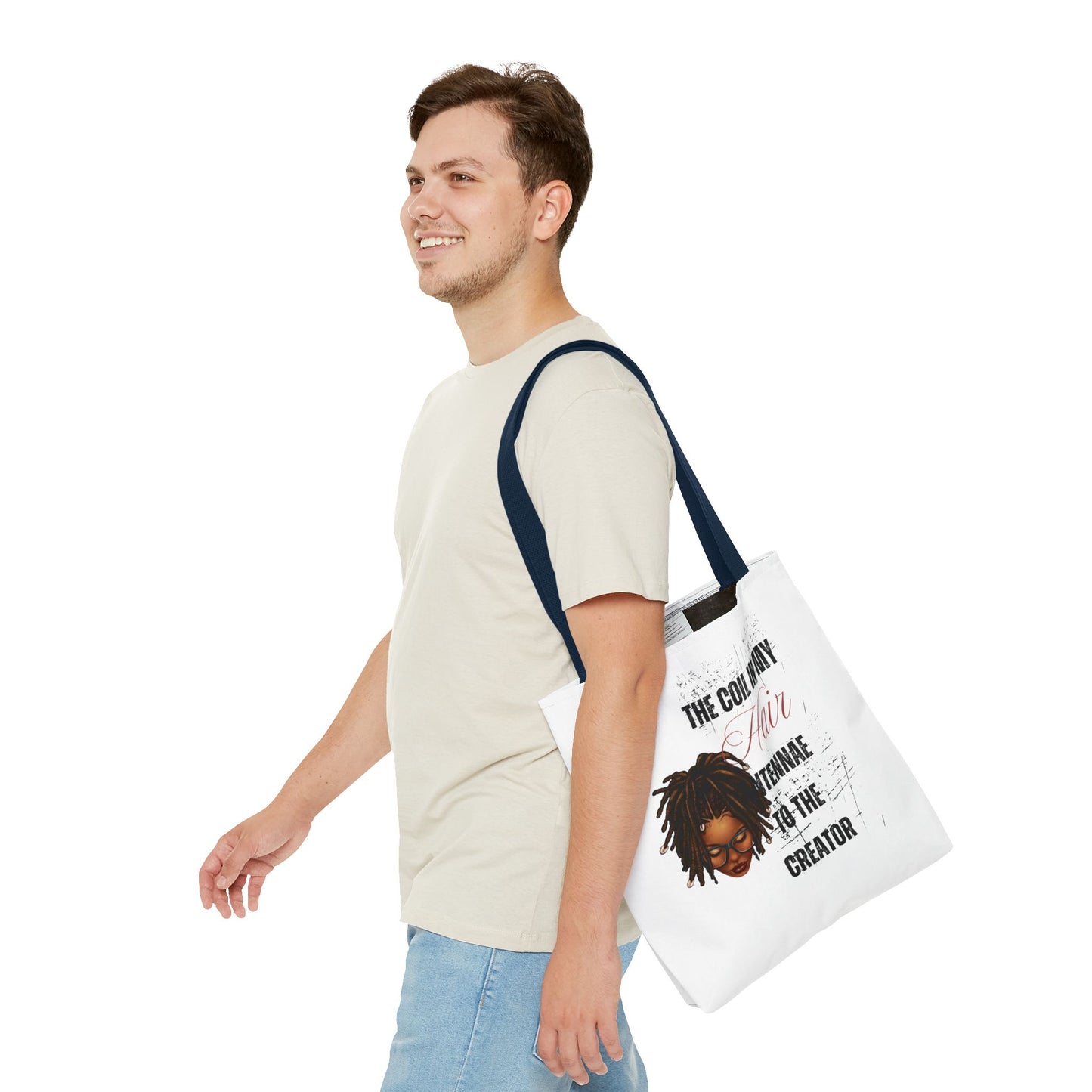 Empowering Black Hair Tote Bag - 'The Coil in My Hair' Design