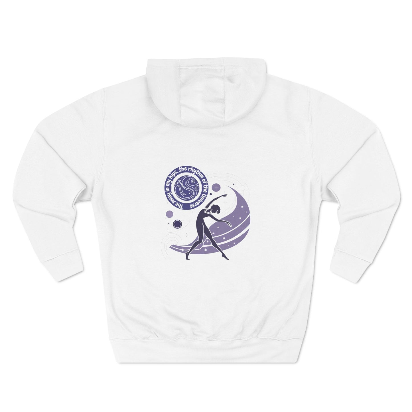 Cosmic Dance Three-Panel Fleece Hoodie - Unique Artistic Design for Creative Souls