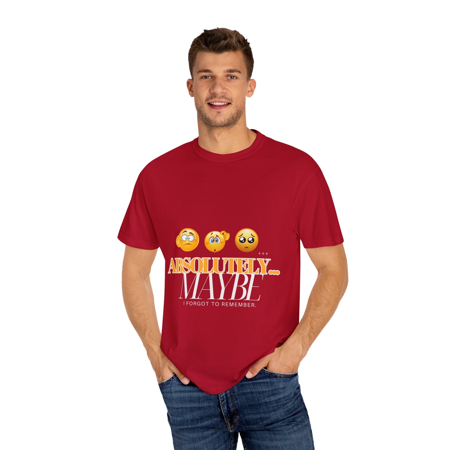 Funny Emoji Unisex T-Shirt - 'Absolutely Maybe' Design