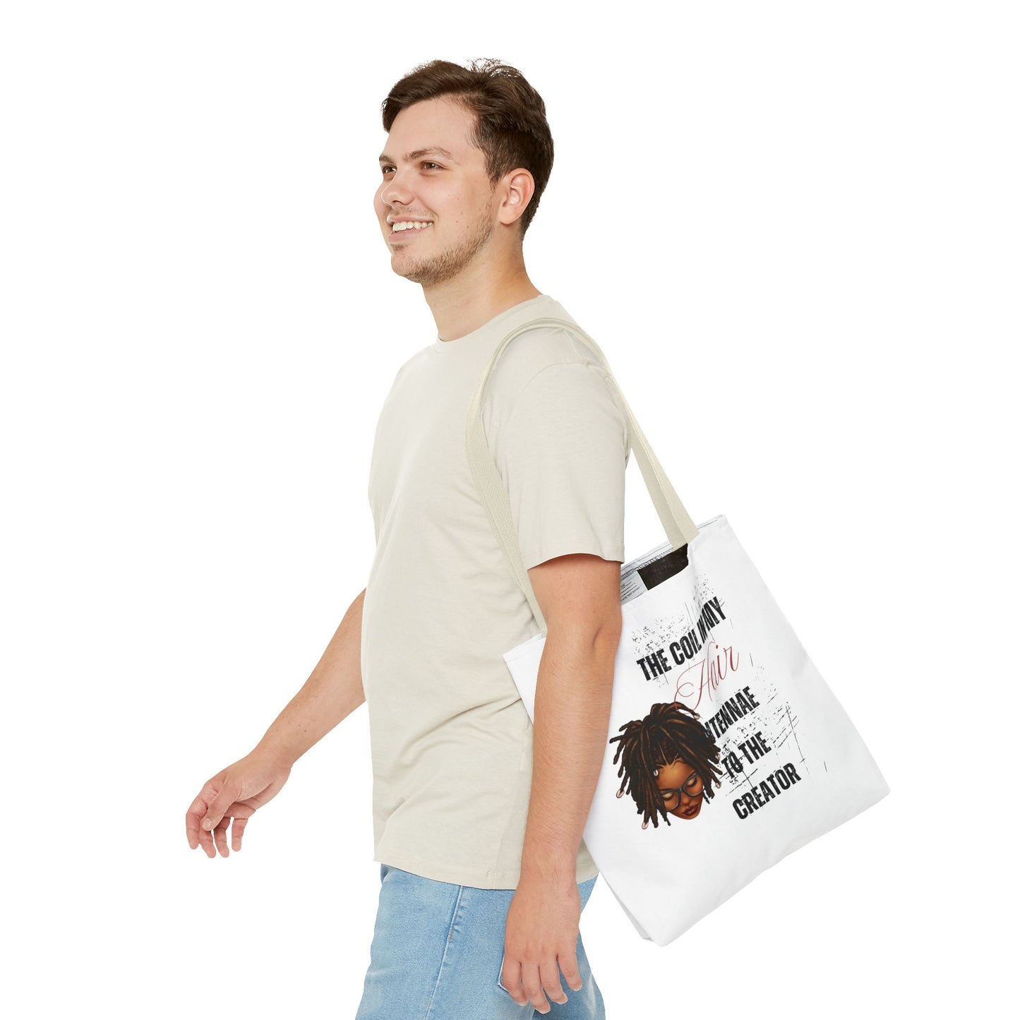 Empowering Black Hair Tote Bag - 'The Coil in My Hair' Design
