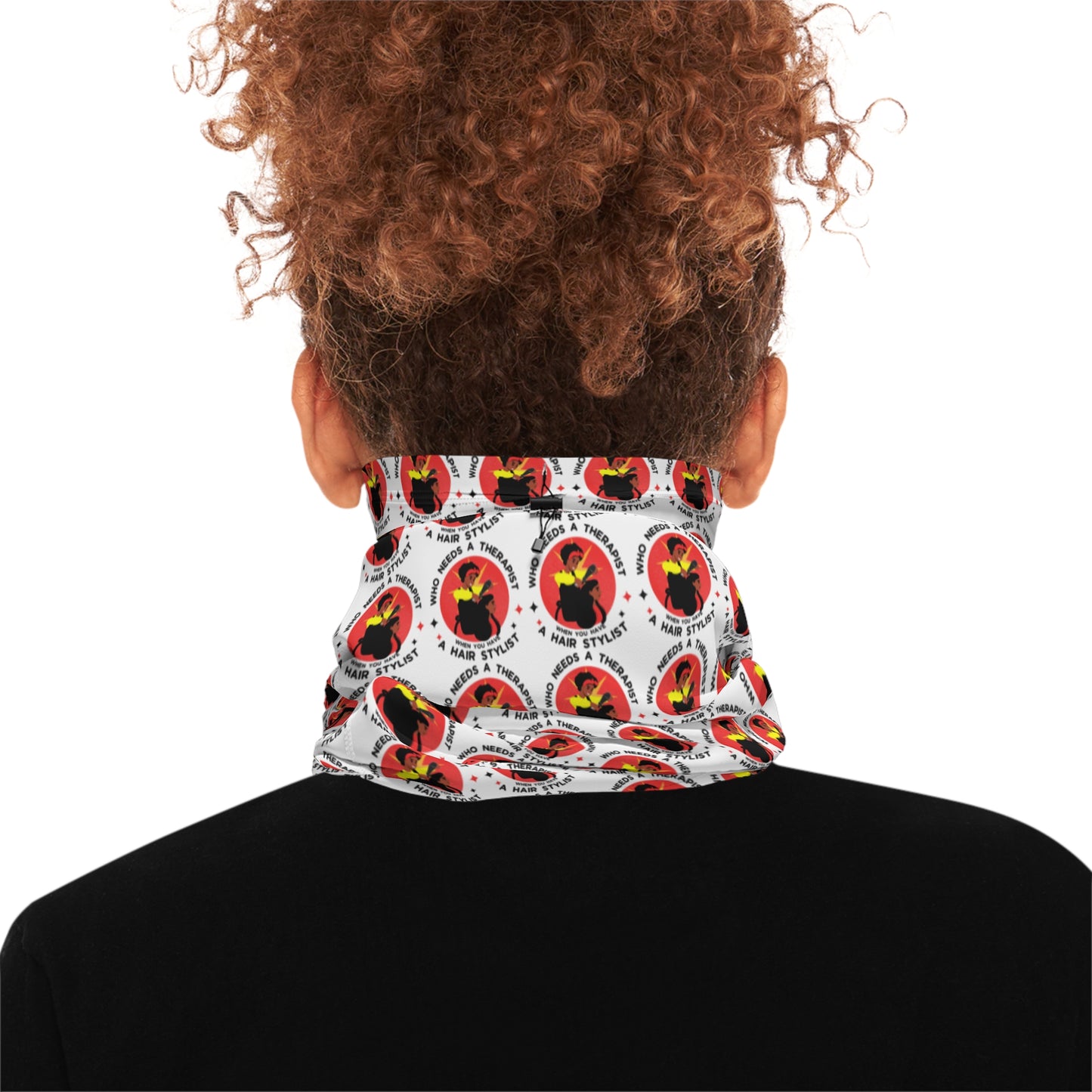 Cozy Winter Neck Gaiter with Drawstring - Fun Patterned Scarf for Outdoor Adventures