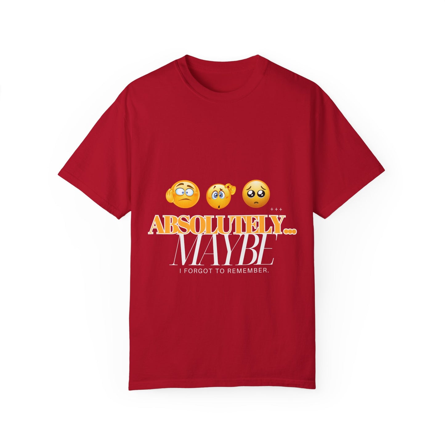 Funny Emoji Unisex T-Shirt - 'Absolutely Maybe' Design