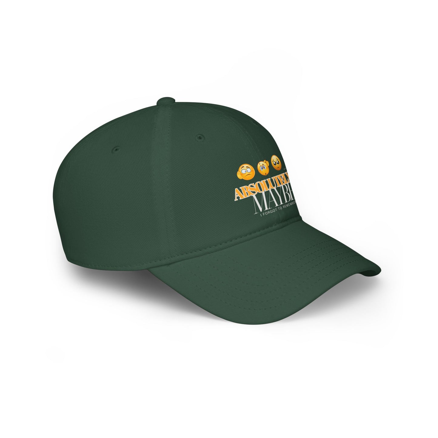 Red Low Profile Baseball Cap | Absolutely Maybe Emojis Cap