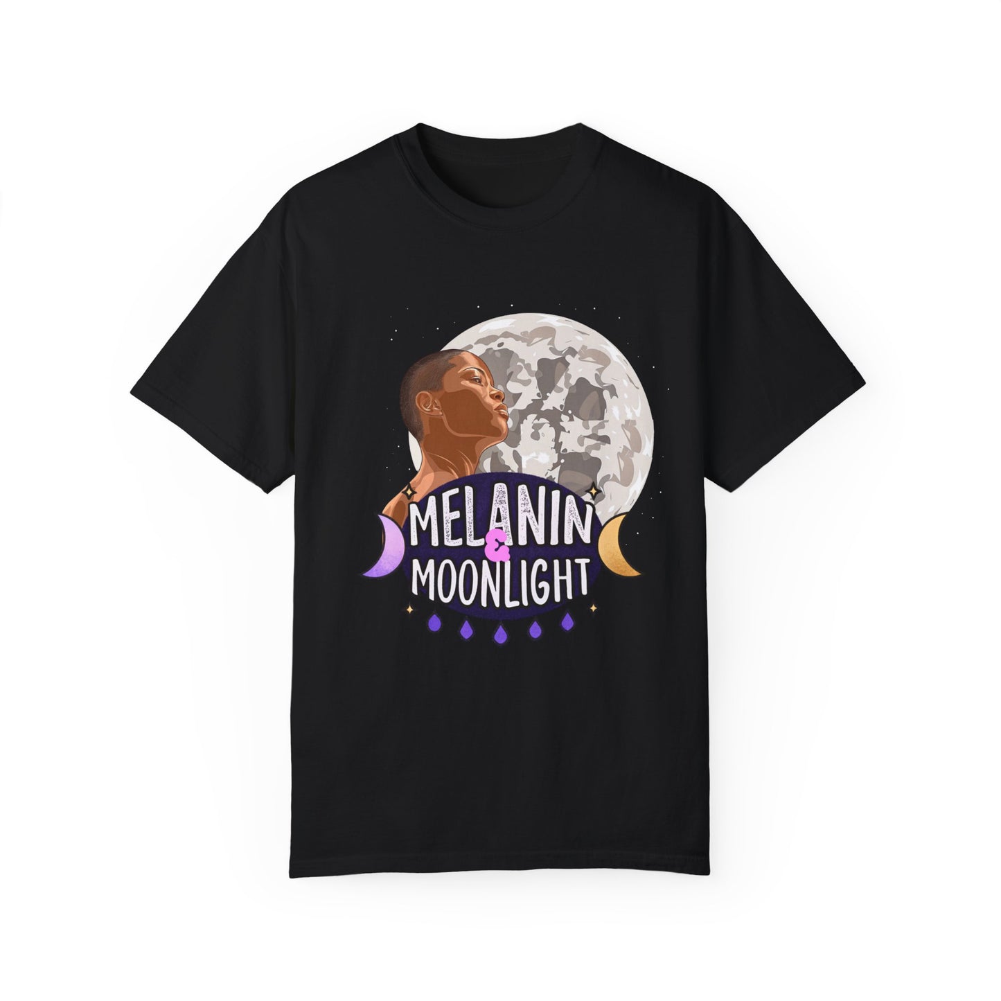 Melanin & Moonlight Unisex Garment-Dyed T-Shirt - Celebrate Cultural Heritage