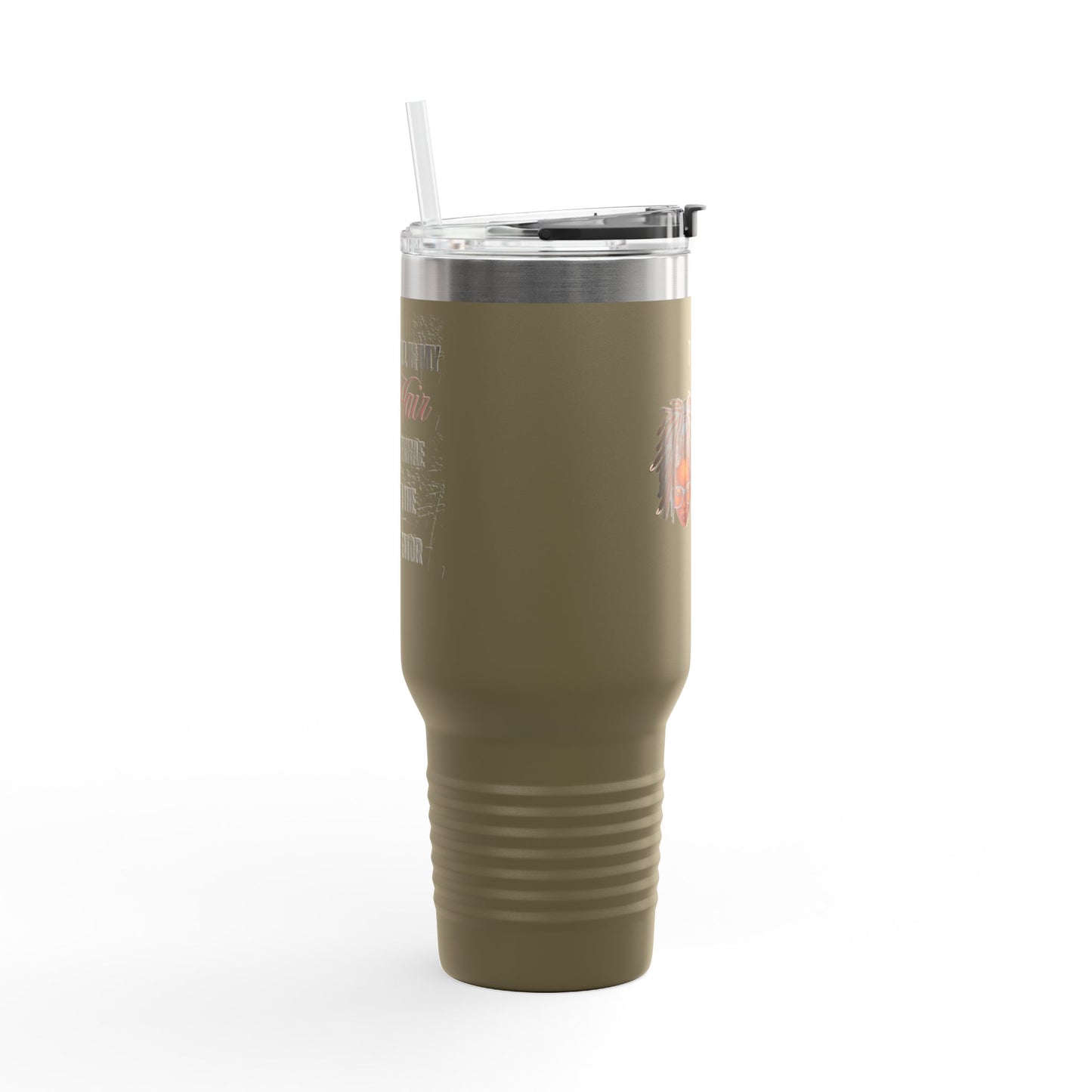 Personalized 40oz Insulated Travel Mug - 'The Coil in My Hair' Design