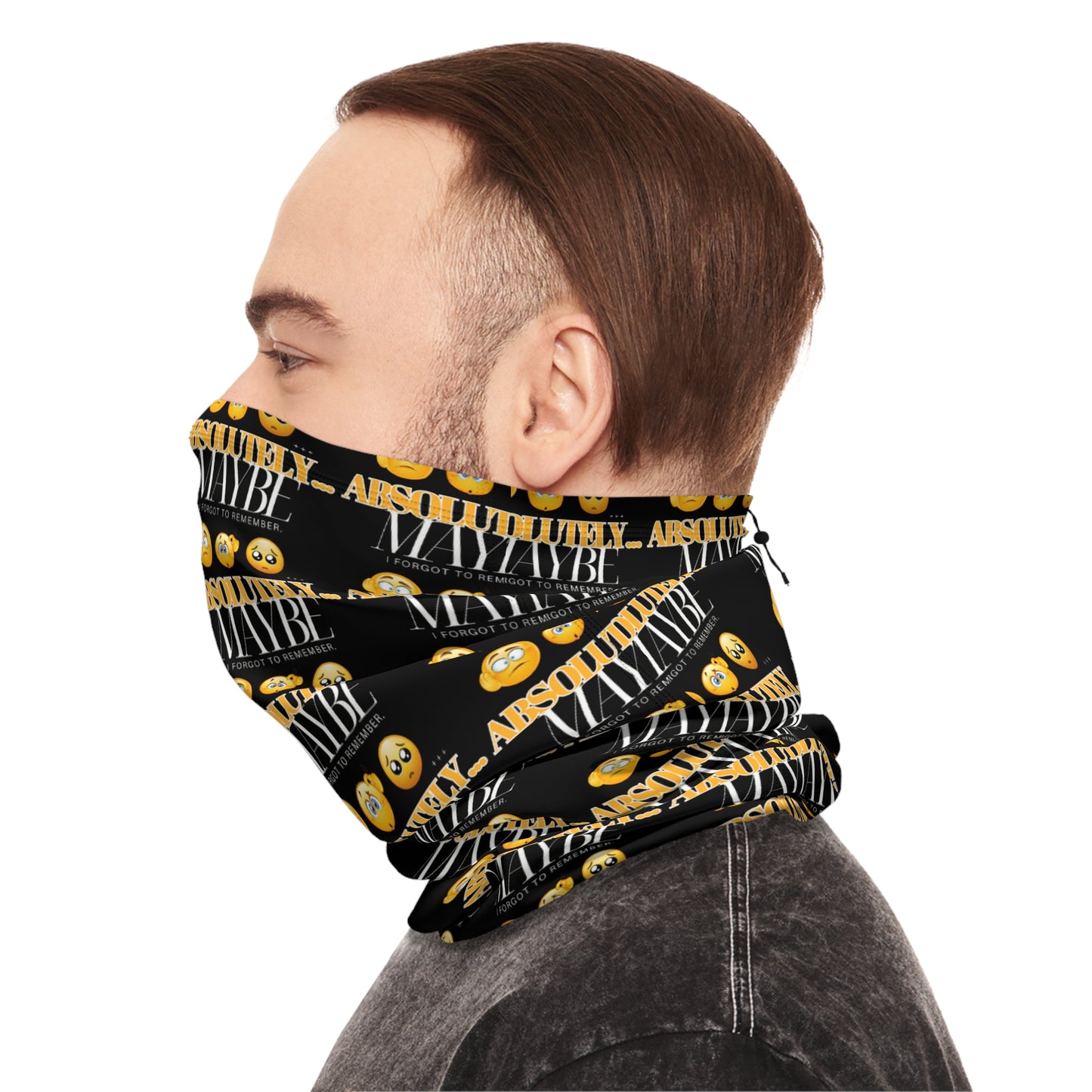 Fun Winter Neck Gaiter with Drawstring - Stylish Warmth for Outdoor Adventures