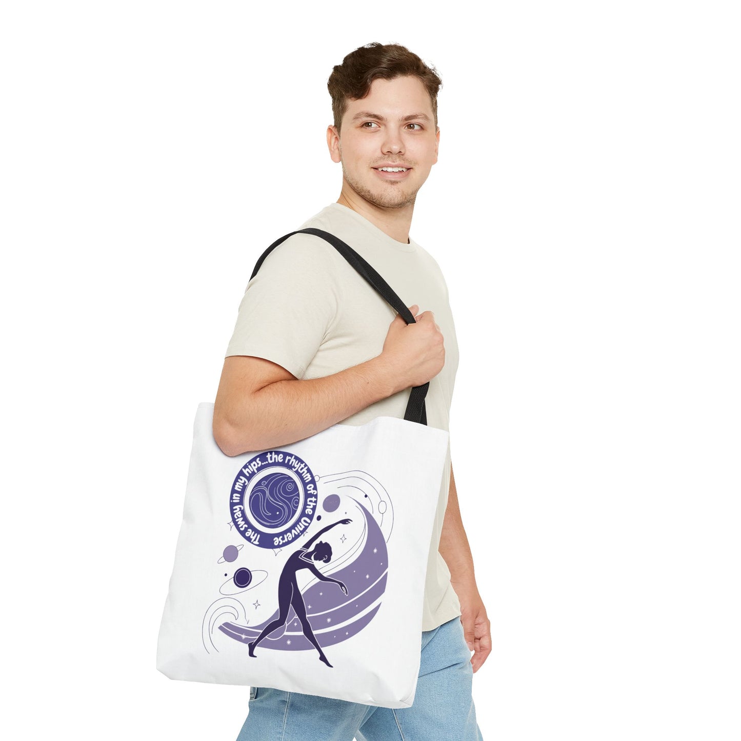 Cosmic Dance Tote Bag – Inspirational Art for Yoga Lovers