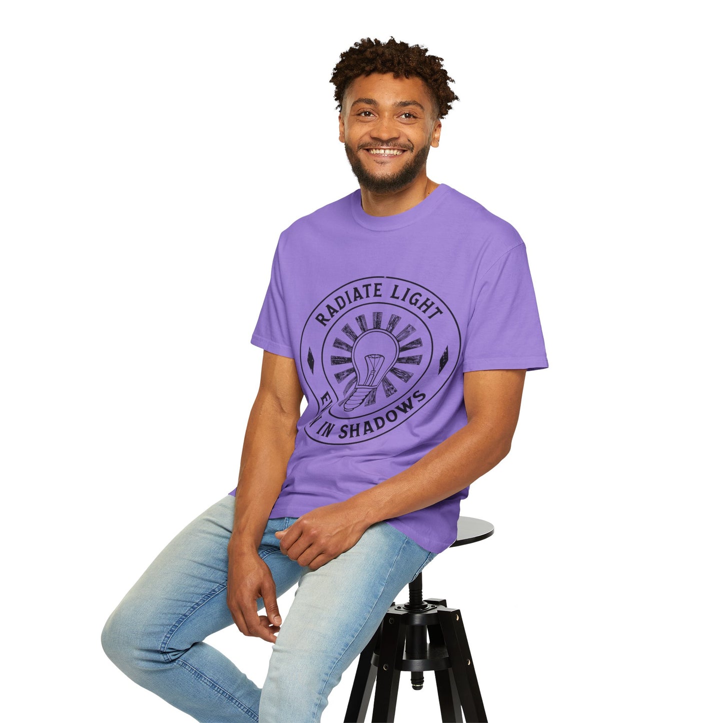 Radiate Light Unisex Garment-Dyed T-Shirt - Inspirational Graphic Tee