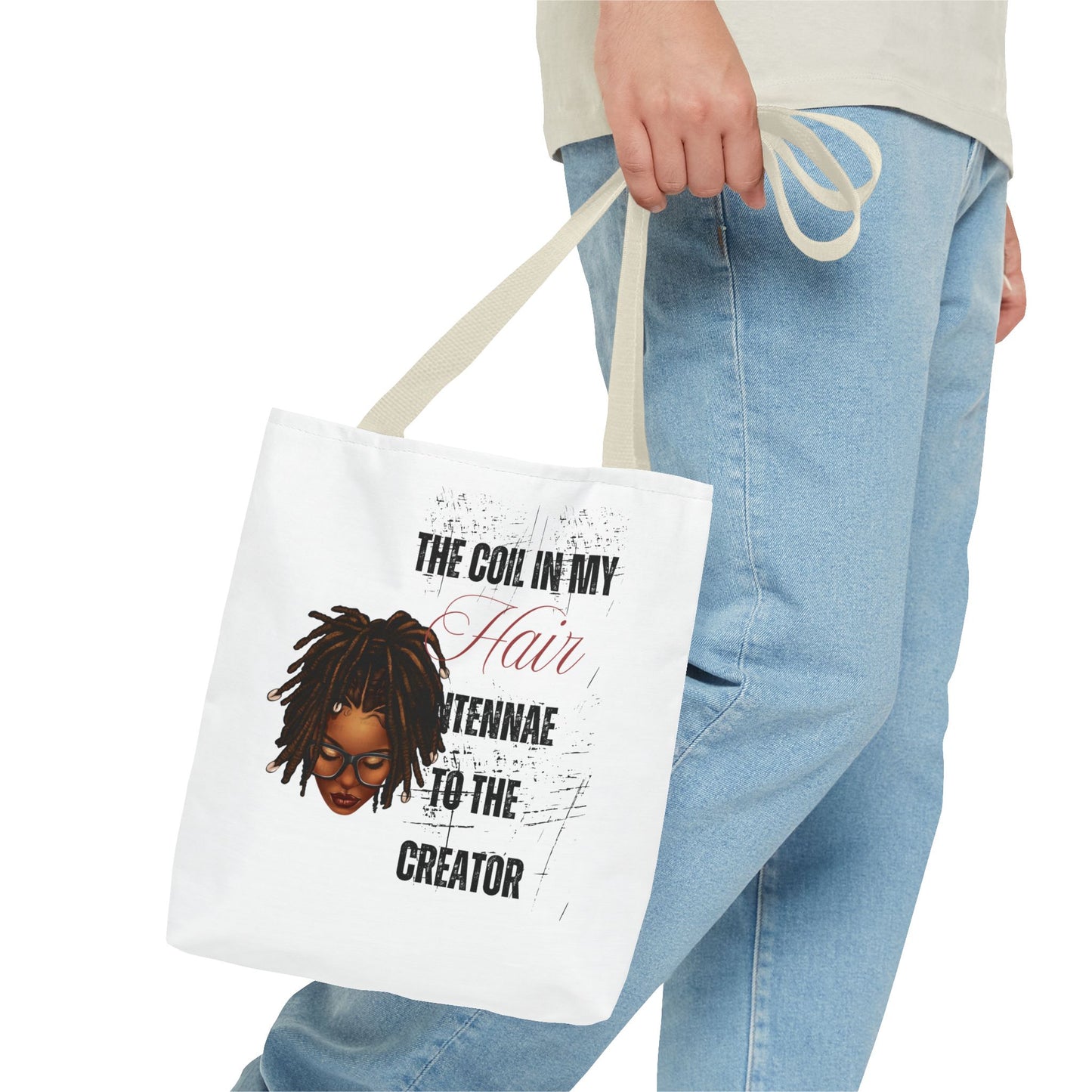 Empowering Black Hair Tote Bag - 'The Coil in My Hair' Design