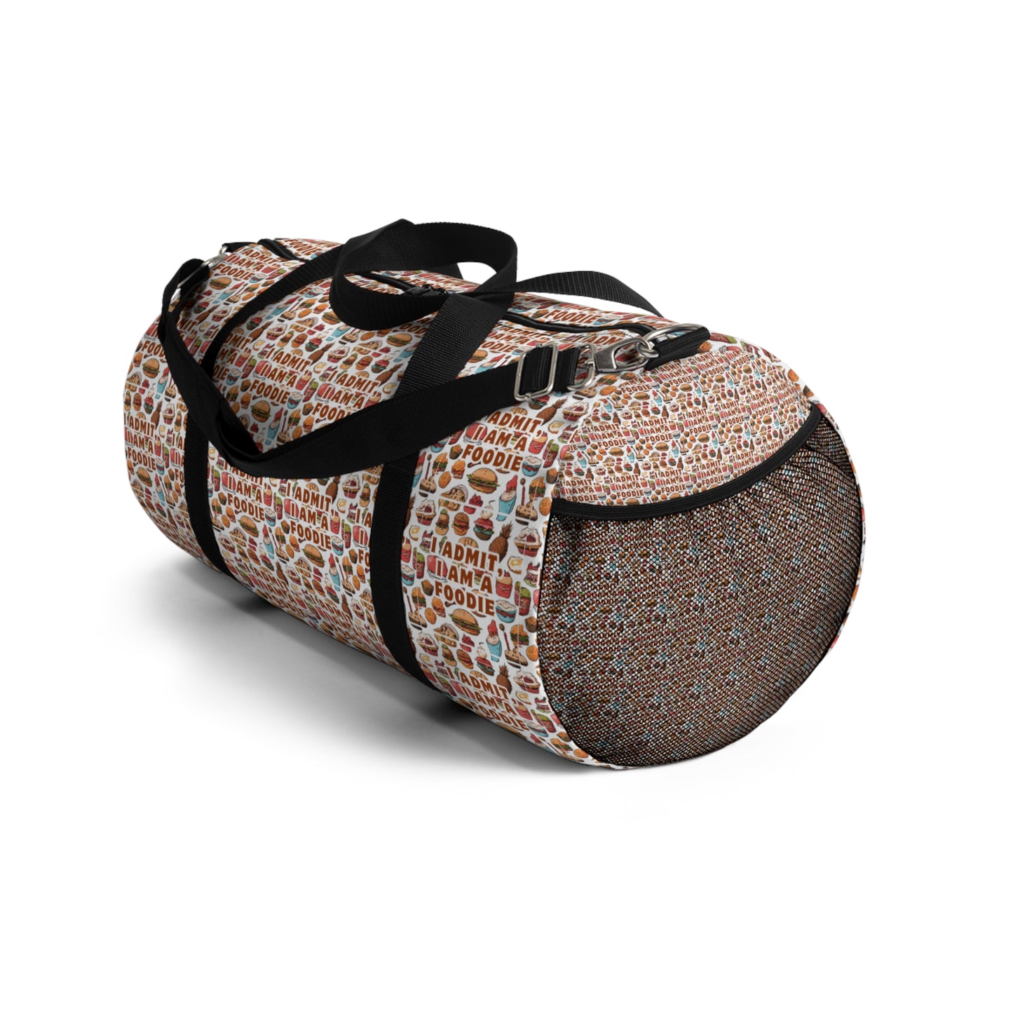 "Admit It, I'm a Foodie" Duffel Bag – Perfect for Food Lovers on the Go!