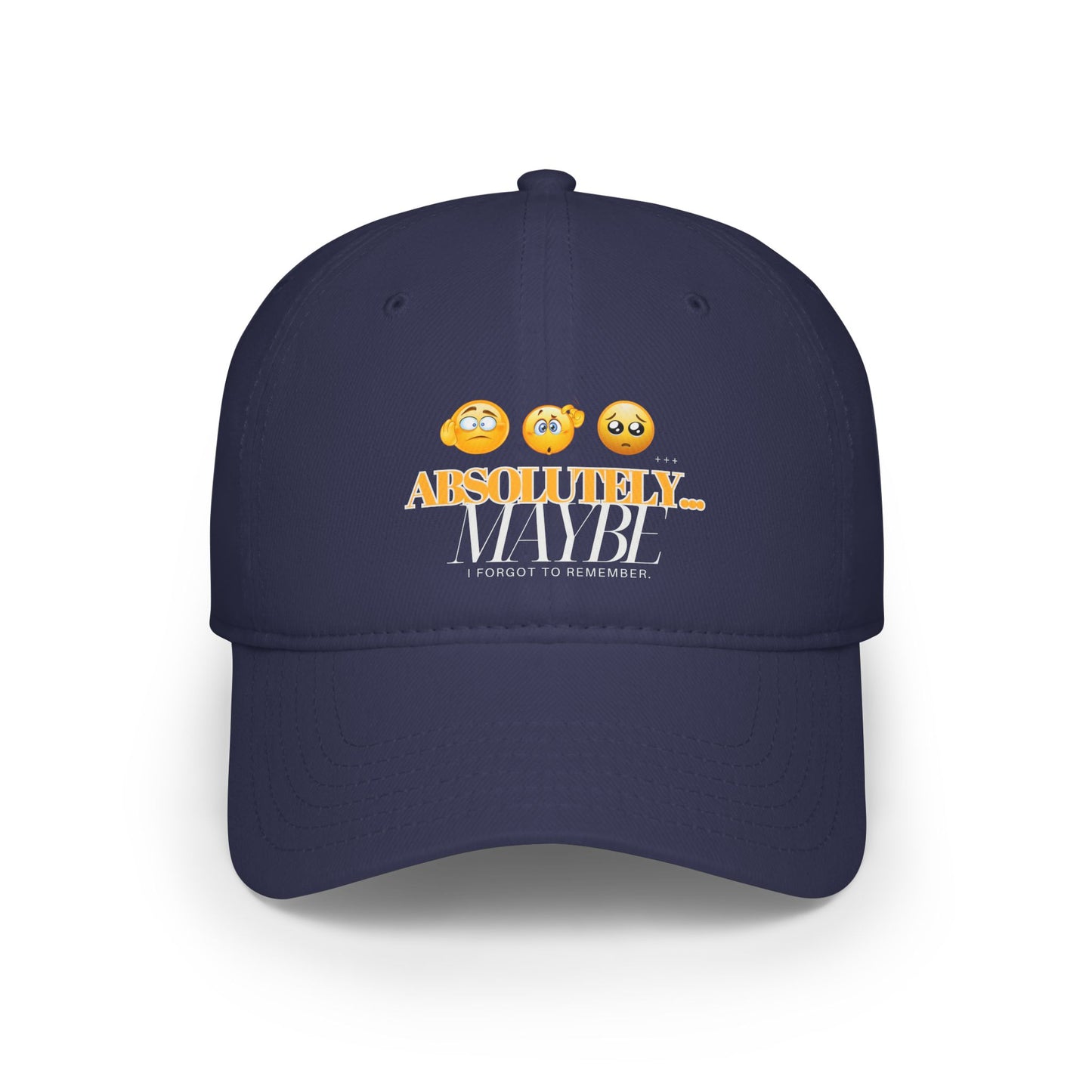 Red Low Profile Baseball Cap | Absolutely Maybe Emojis Cap
