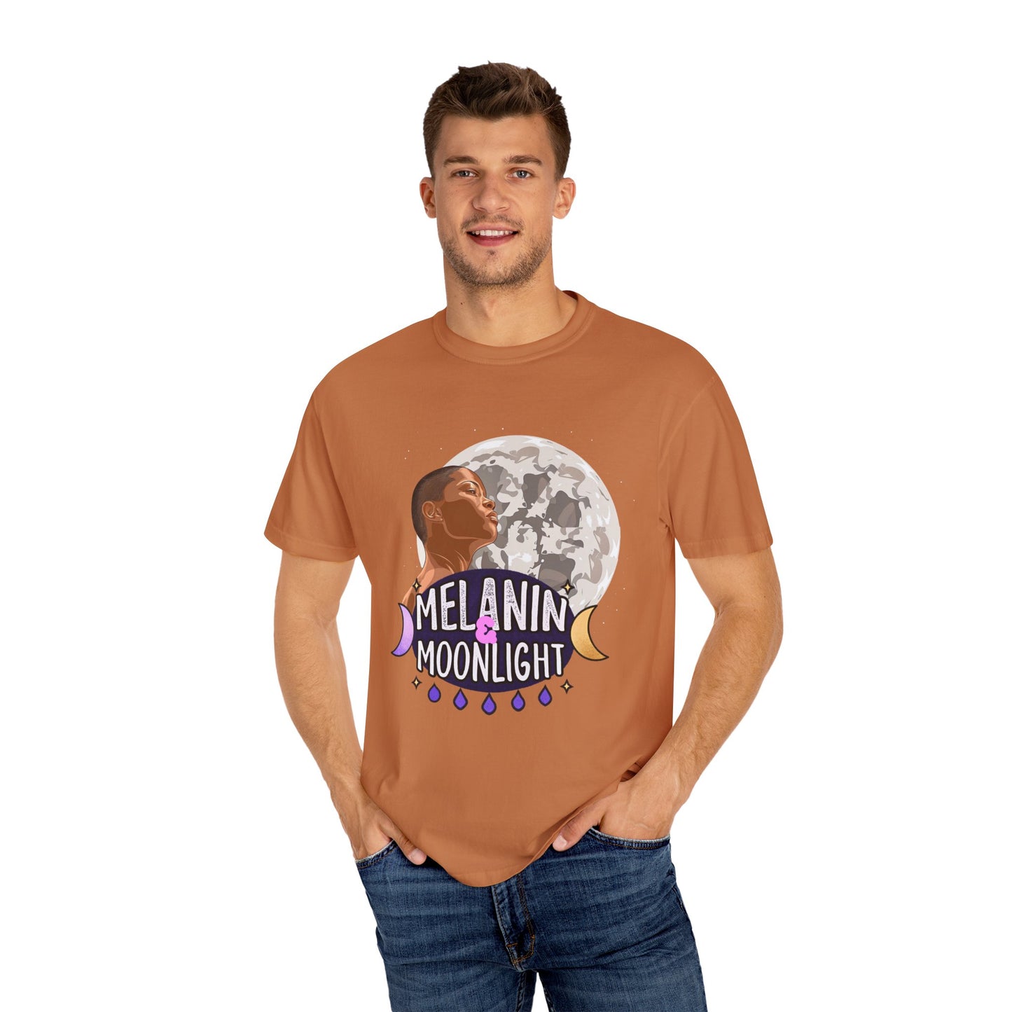Melanin & Moonlight Unisex Garment-Dyed T-Shirt - Celebrate Cultural Heritage