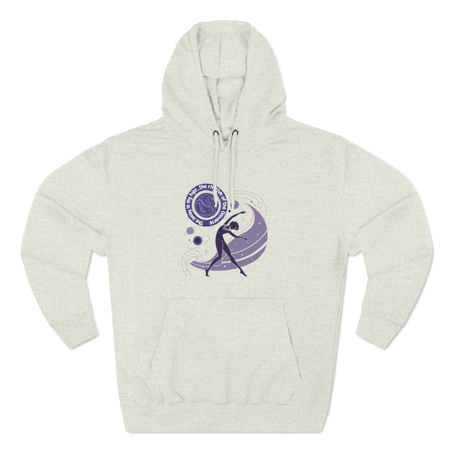 Cosmic Dance Three-Panel Fleece Hoodie - Unique Artistic Design for Creative Souls