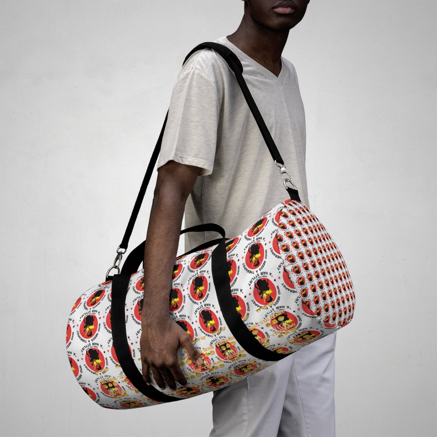 Stylish Travel Duffel Bag with Bold Graphic Design