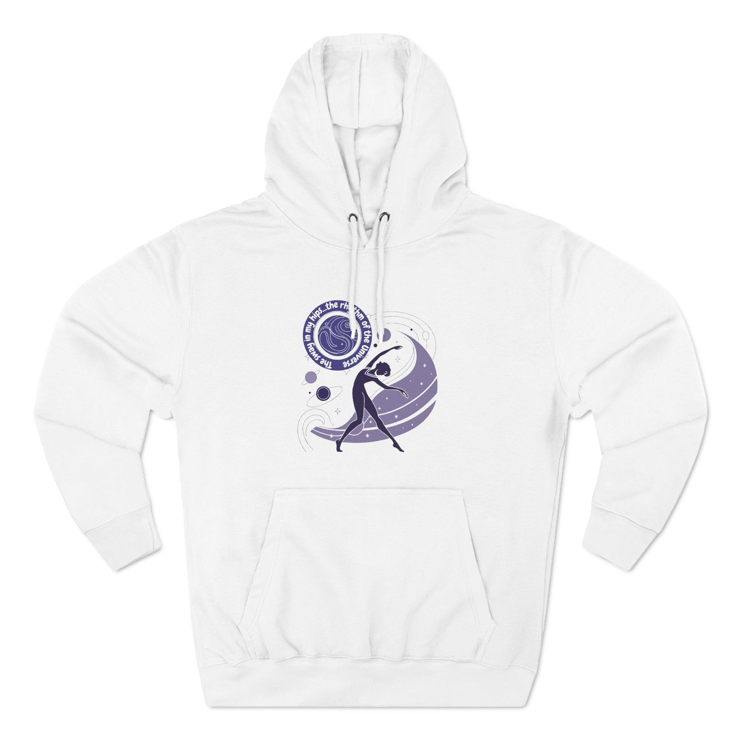 Cosmic Dance Three-Panel Fleece Hoodie - Unique Artistic Design for Creative Souls