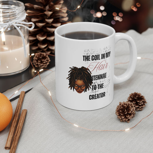 Empowering Ceramic Mug - "Soul in My Hair" Design