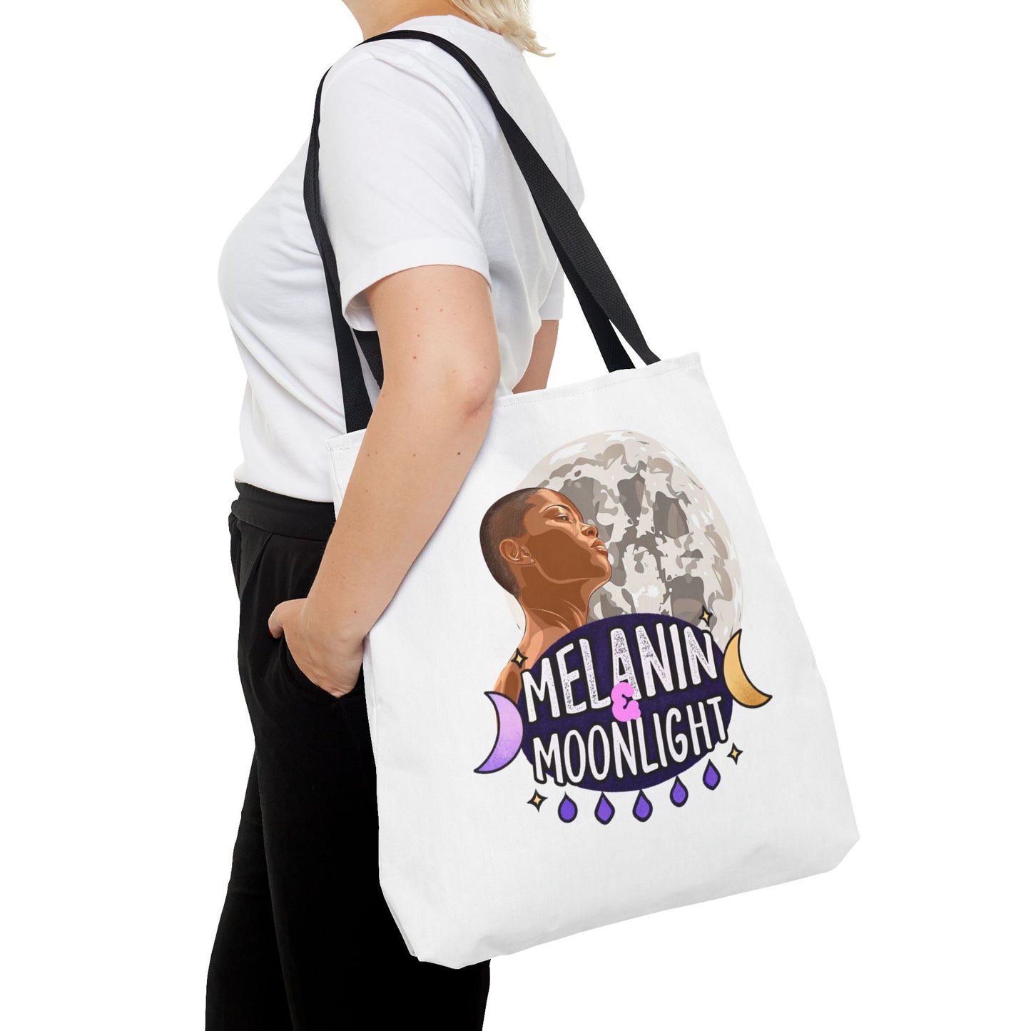 Melanin & Moonlight Inspirational Tote Bag – Perfect for Everyday Use and Celebrations