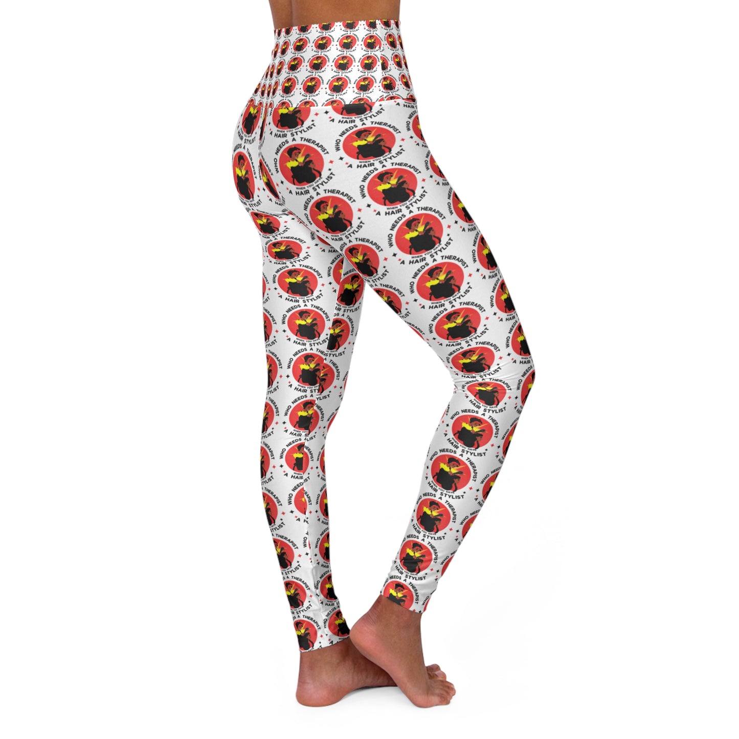 Funky High Waisted Yoga Leggings - Colorful Graphic Print for Active Lifestyle