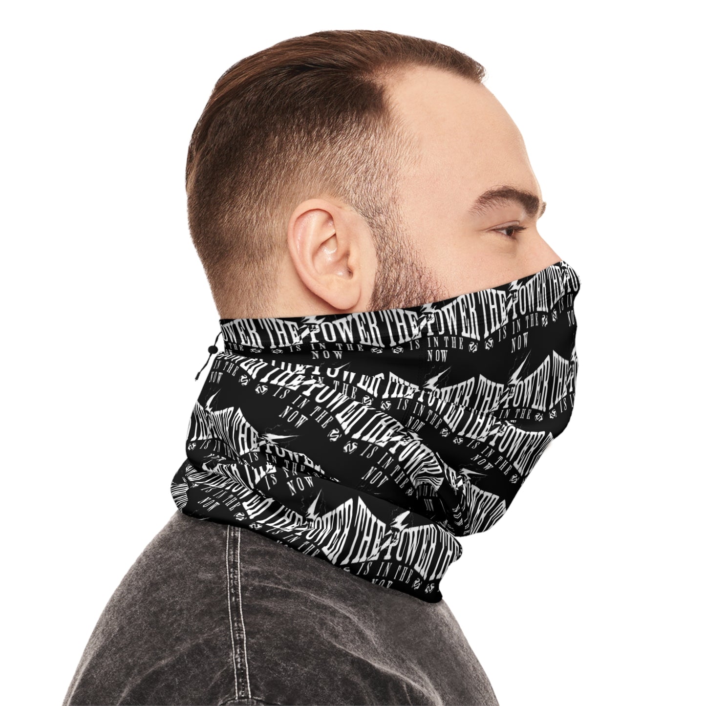 Empowerment Themed Winter Neck Gaiter with Drawstring - Cozy Fashion Accessory for All Seasons