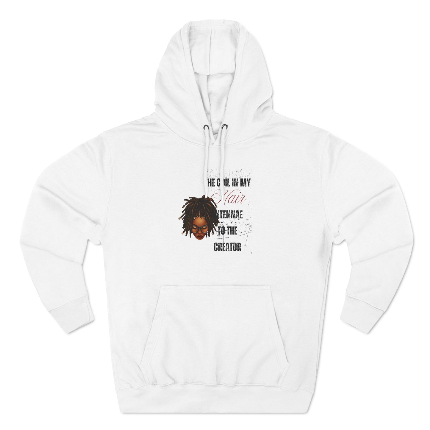 Inspiring Three-Panel Fleece Hoodie - "The Coil in My Hair" for Creators