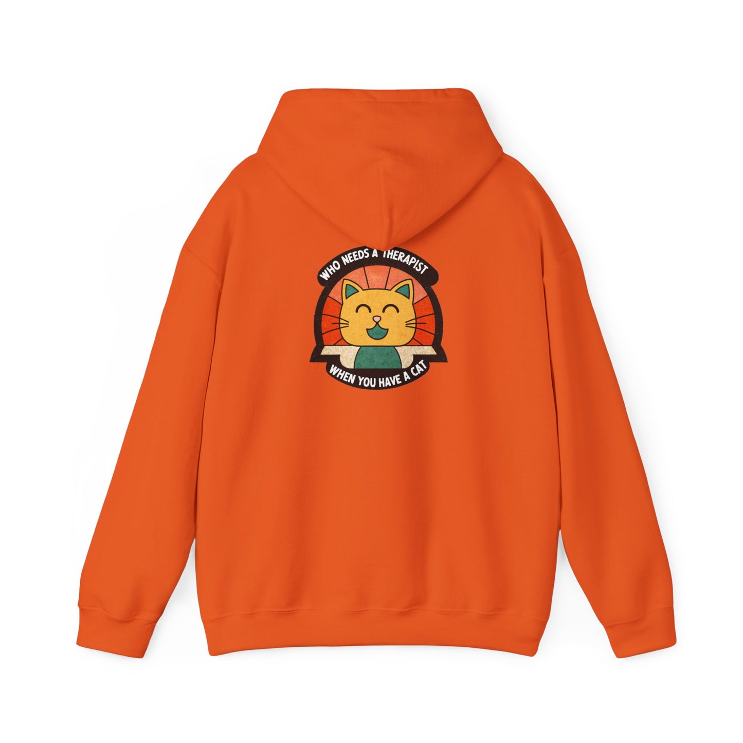 Funny Cat Sweatshirt - 'Who Needs a Therapist When You Have a Cat?' Unisex Hoodie