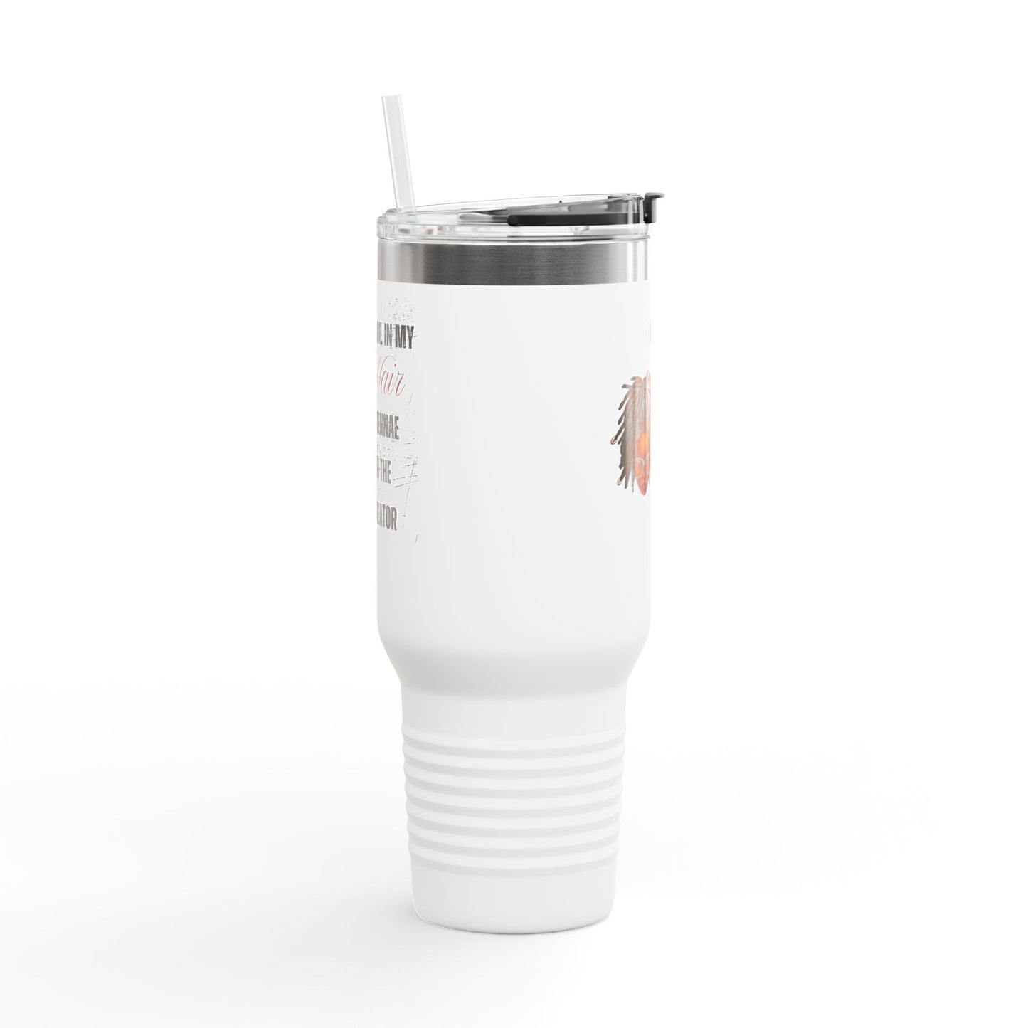 Personalized 40oz Insulated Travel Mug - 'The Coil in My Hair' Design