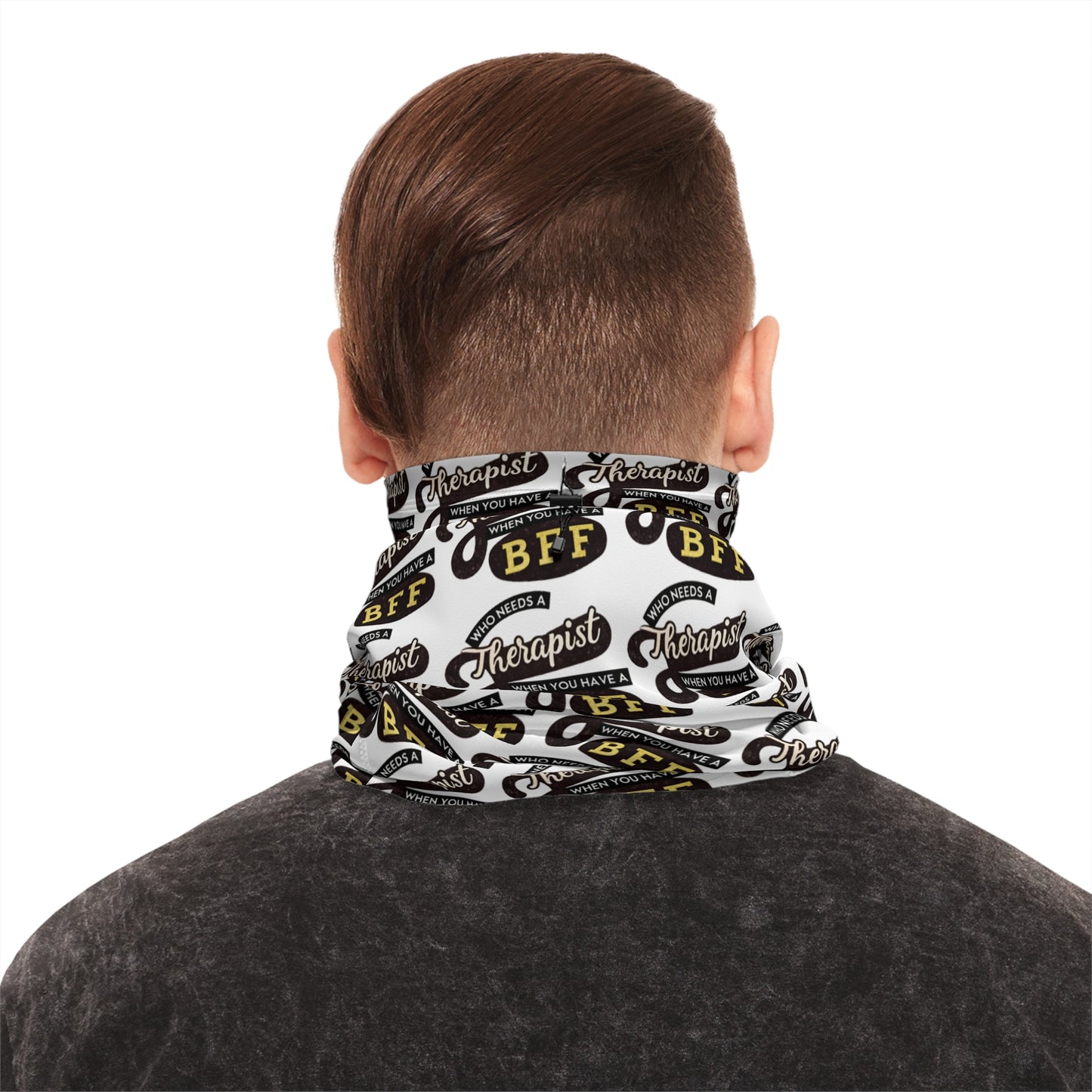 Funny Therapist BFF Neck Gaiter with Drawstring - Winter Fashion Accessory