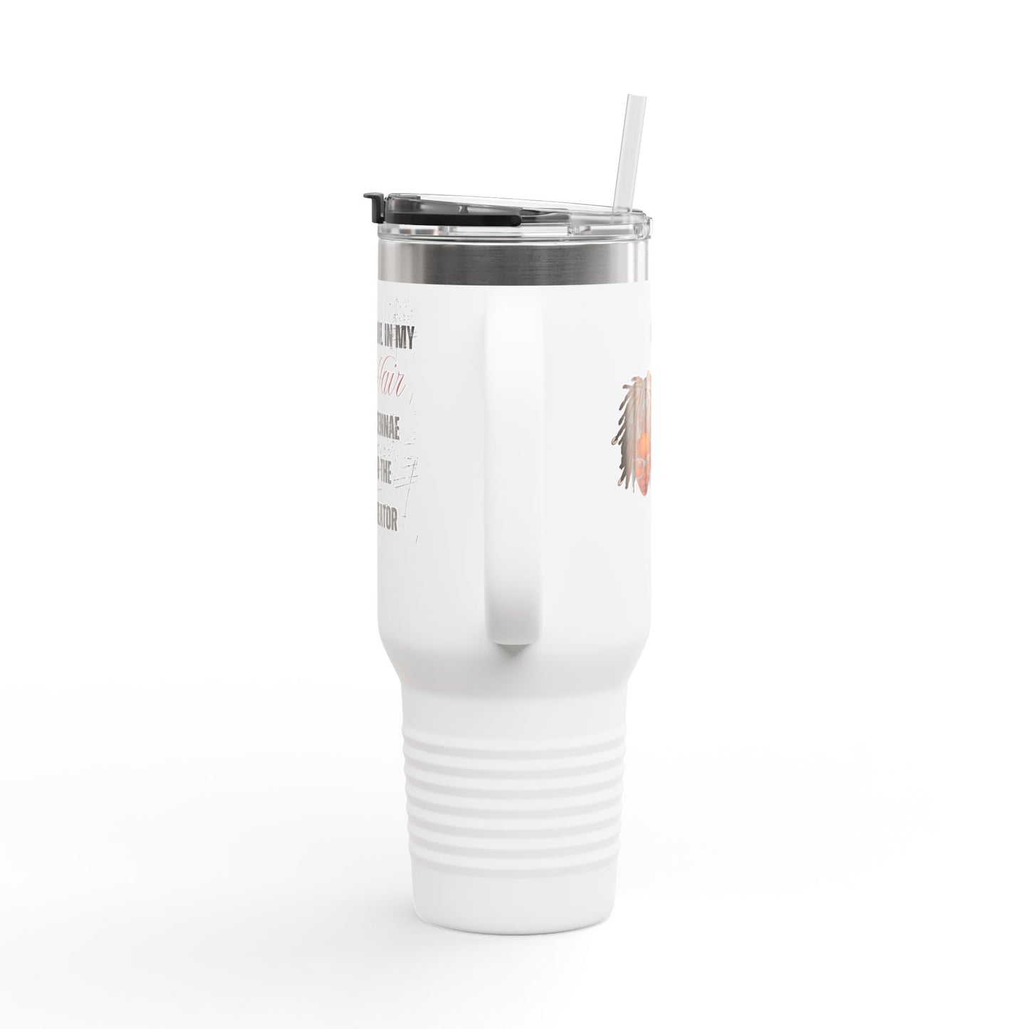 Personalized 40oz Insulated Travel Mug - 'The Coil in My Hair' Design