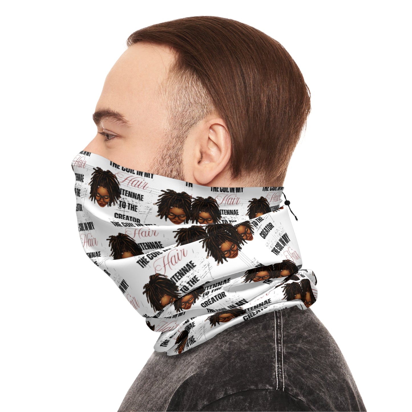 Cozy Winter Neck Gaiter with Inspirational Text