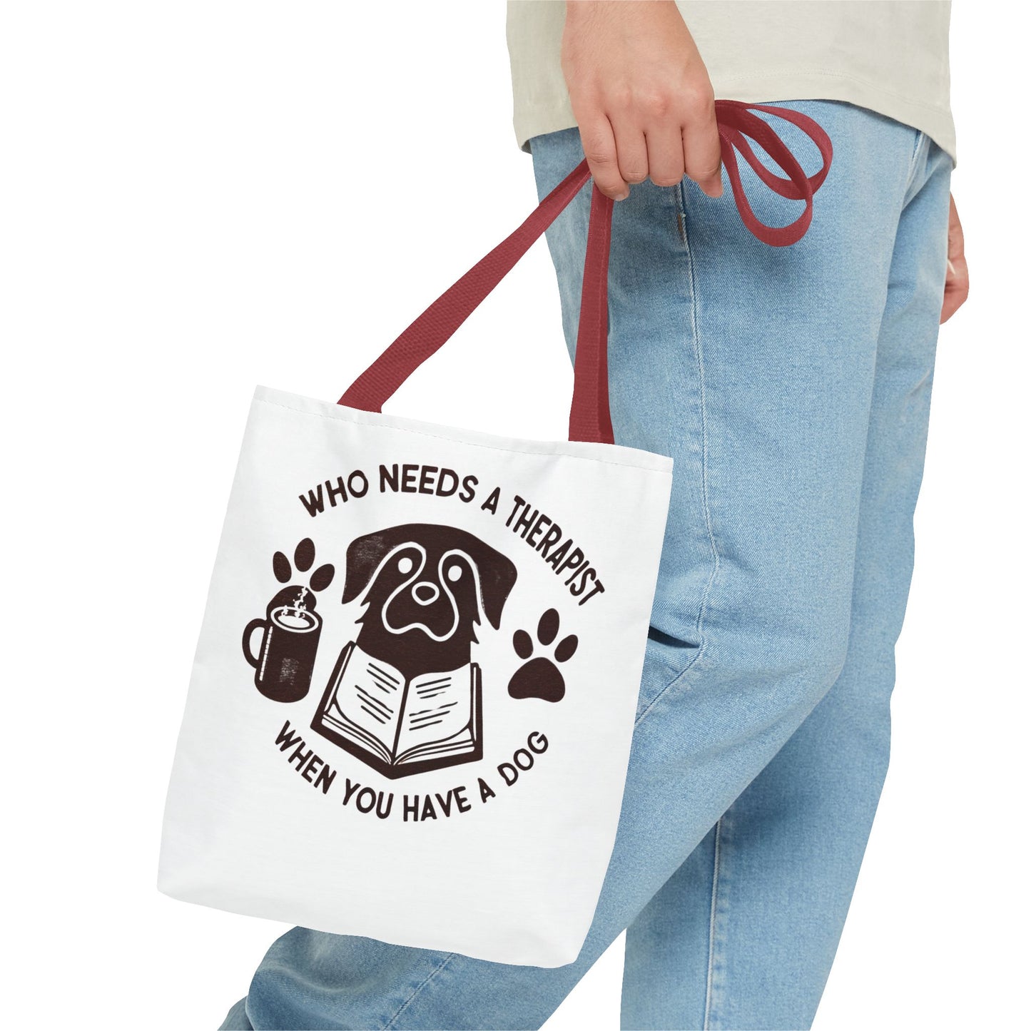 Dog Lover Tote Bag - 'Who Needs a Therapist When You Have a Dog?'