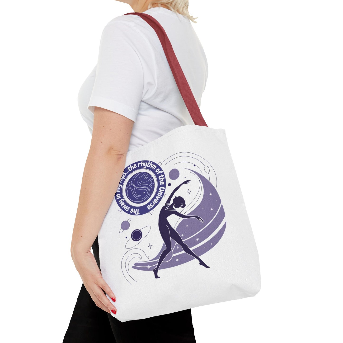 Inspirational Dance Tote Bag - "I Am Flow, The Rhythm of the Universe"