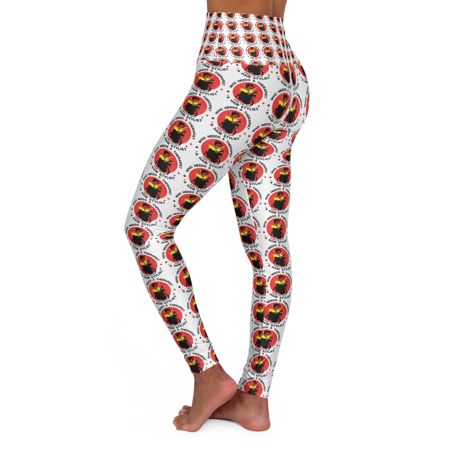 Funky High Waisted Yoga Leggings - Colorful Graphic Print for Active Lifestyle